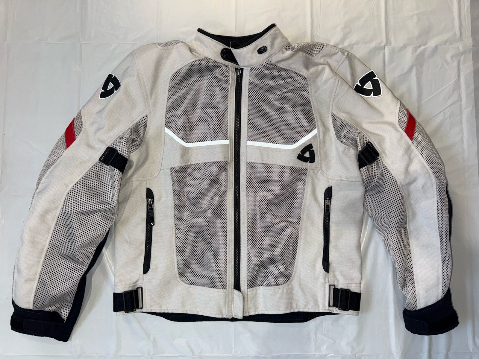 REV'IT Tornado Silver Armored Jacket Euro Sz 50 US Sz Medium REV'IT Tornado Silver Armored Jacket Euro Sz 50 US Sz Medium