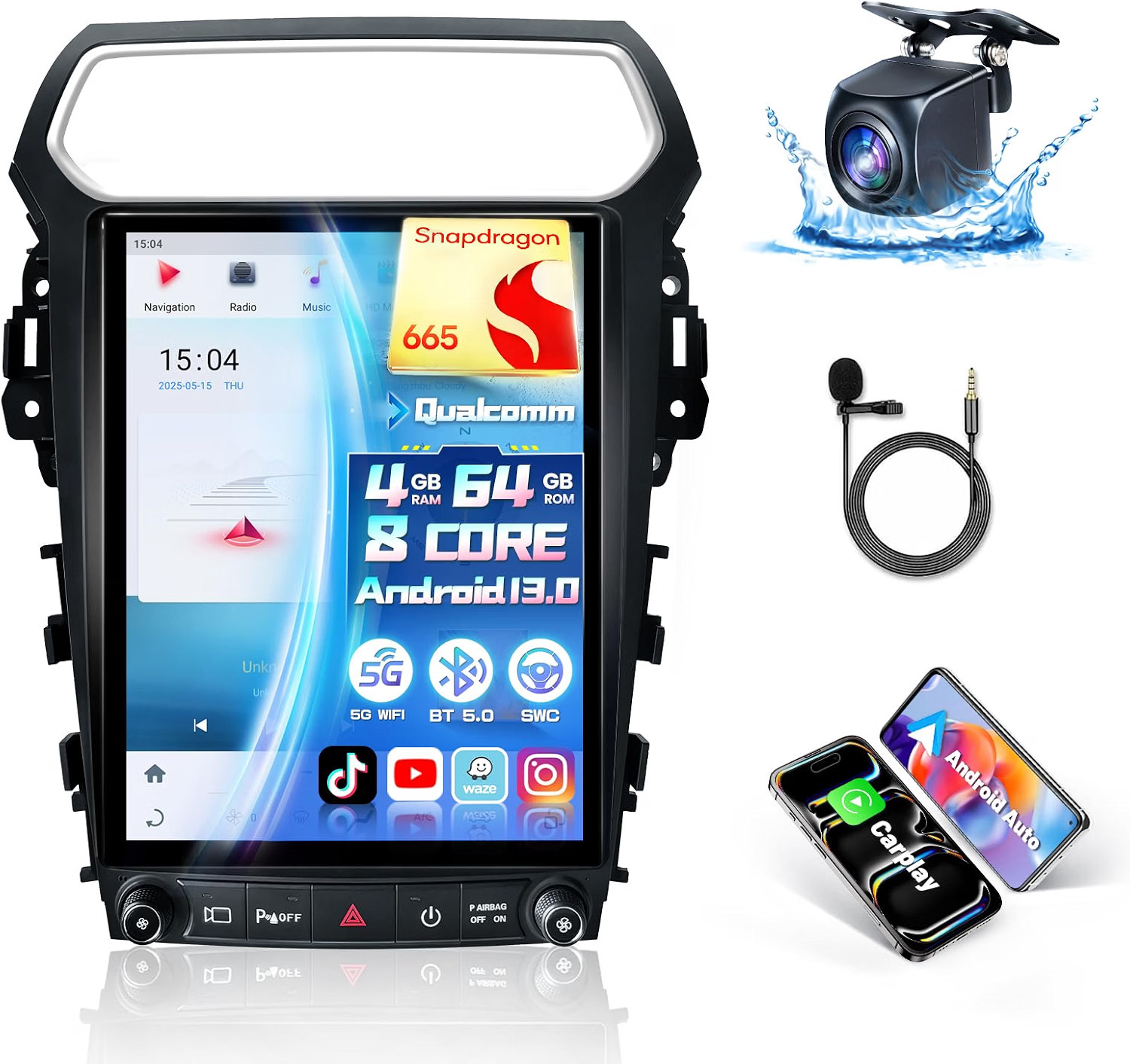Android 13 Qualcomm 8Core 4+64G Radio for Ford Explorer 2011-2019 (OPENED BOX) Android 13 Qualcomm 8Core 4+64G Radio for Ford Explorer 2011-2019 (OPENED BOX)
