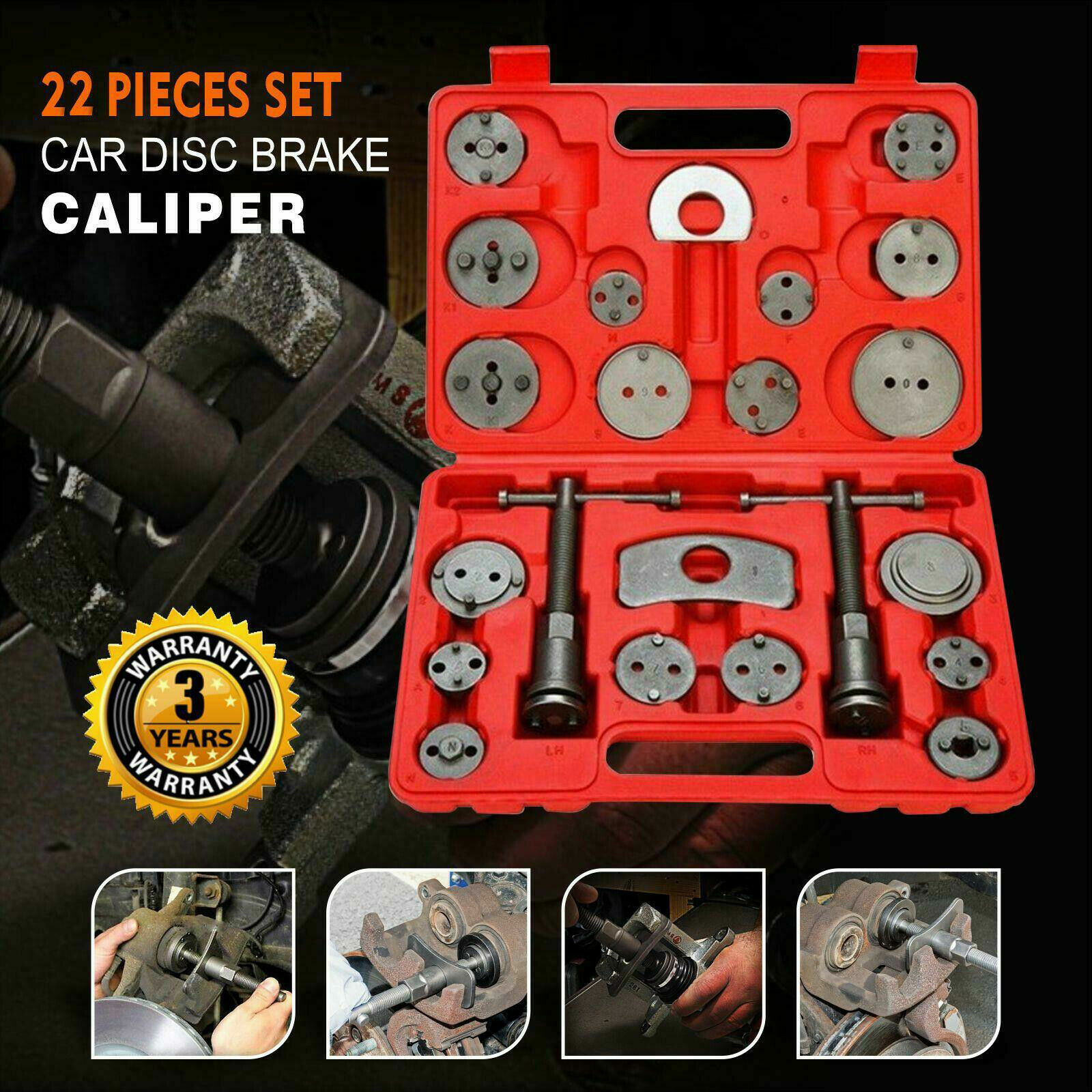 Universal Car Disc Brake Caliper Piston Rewind Wind Back Tool Kit 22 Pieces Universal Car Disc Brake Caliper Piston Rewind Wind Back Tool Kit 22 Pieces