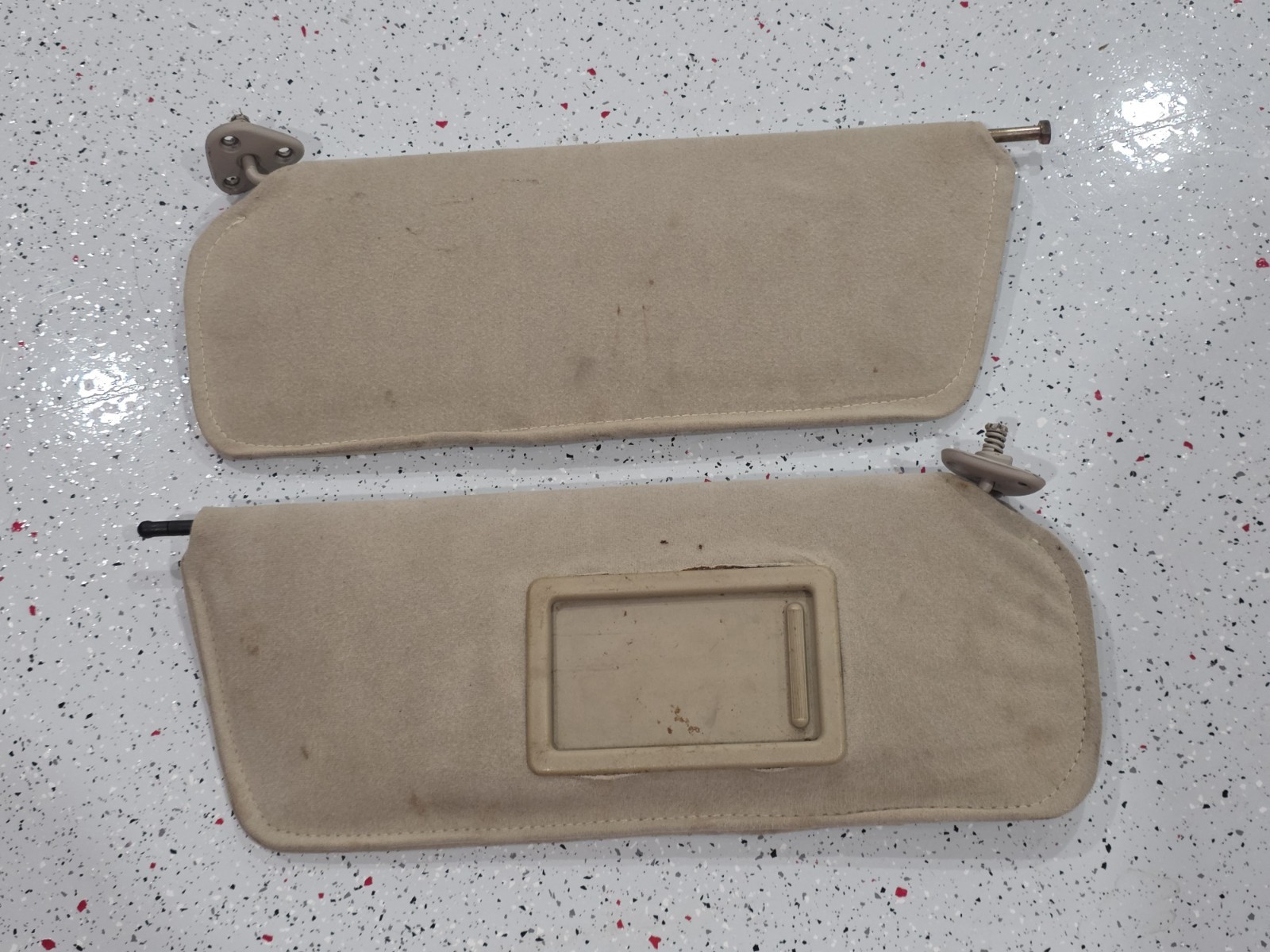 1987-1996 Dodge Dakota Driver & Passenger Sun Visor Pair Set Tan OEM