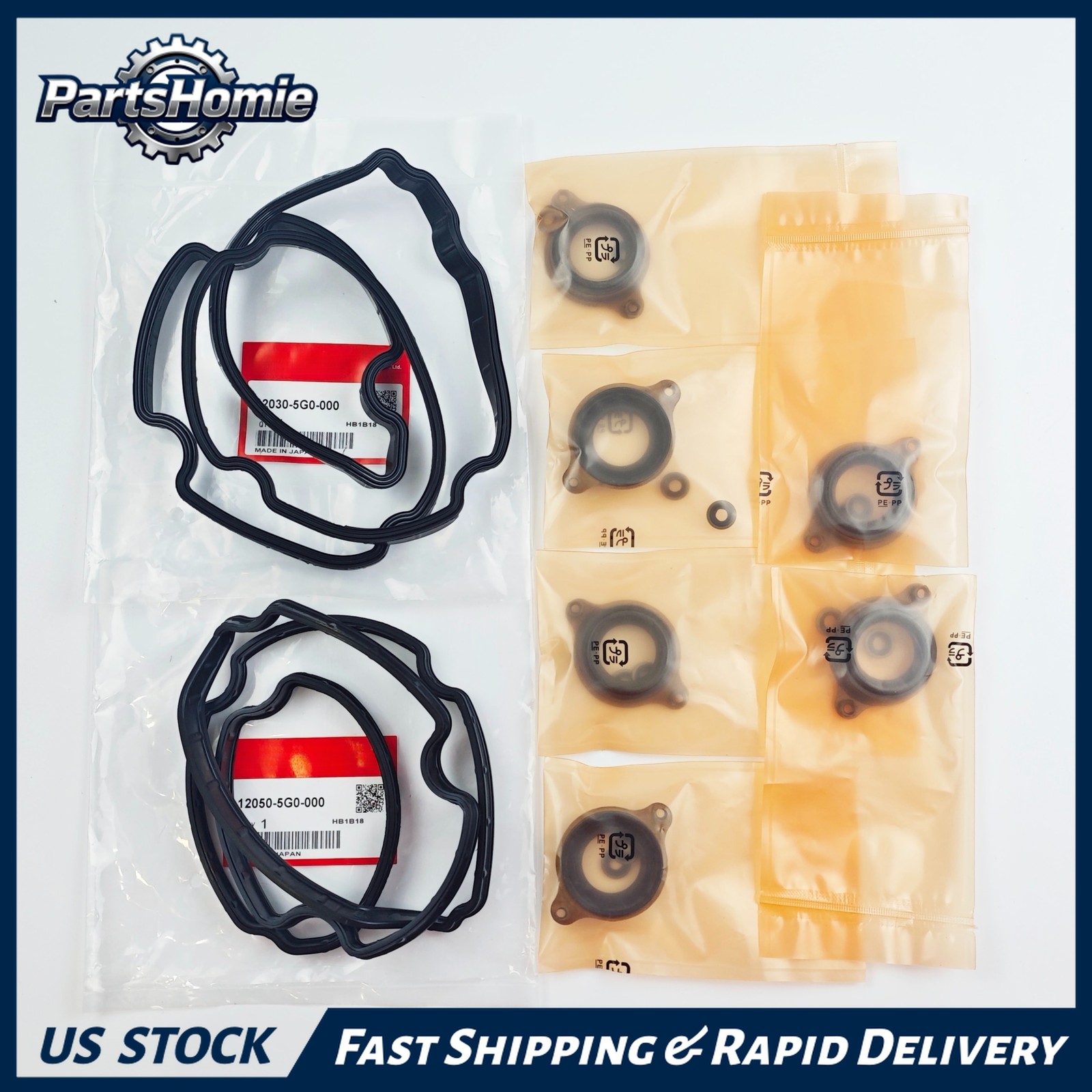OEM 2Pcs Valve Cover Gasket Set 12030-5G0-000 for 14-26 Honda Acura 3.0L 3.5L V6