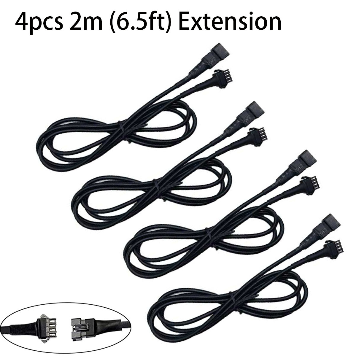 4x 4Pin Extension Wire Cable Connector For RGB LED Strip Rock Lights Glow Lamp