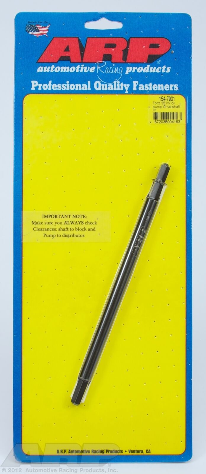 ARP 154-7901 Black Ford 351W oil pump drive shaft