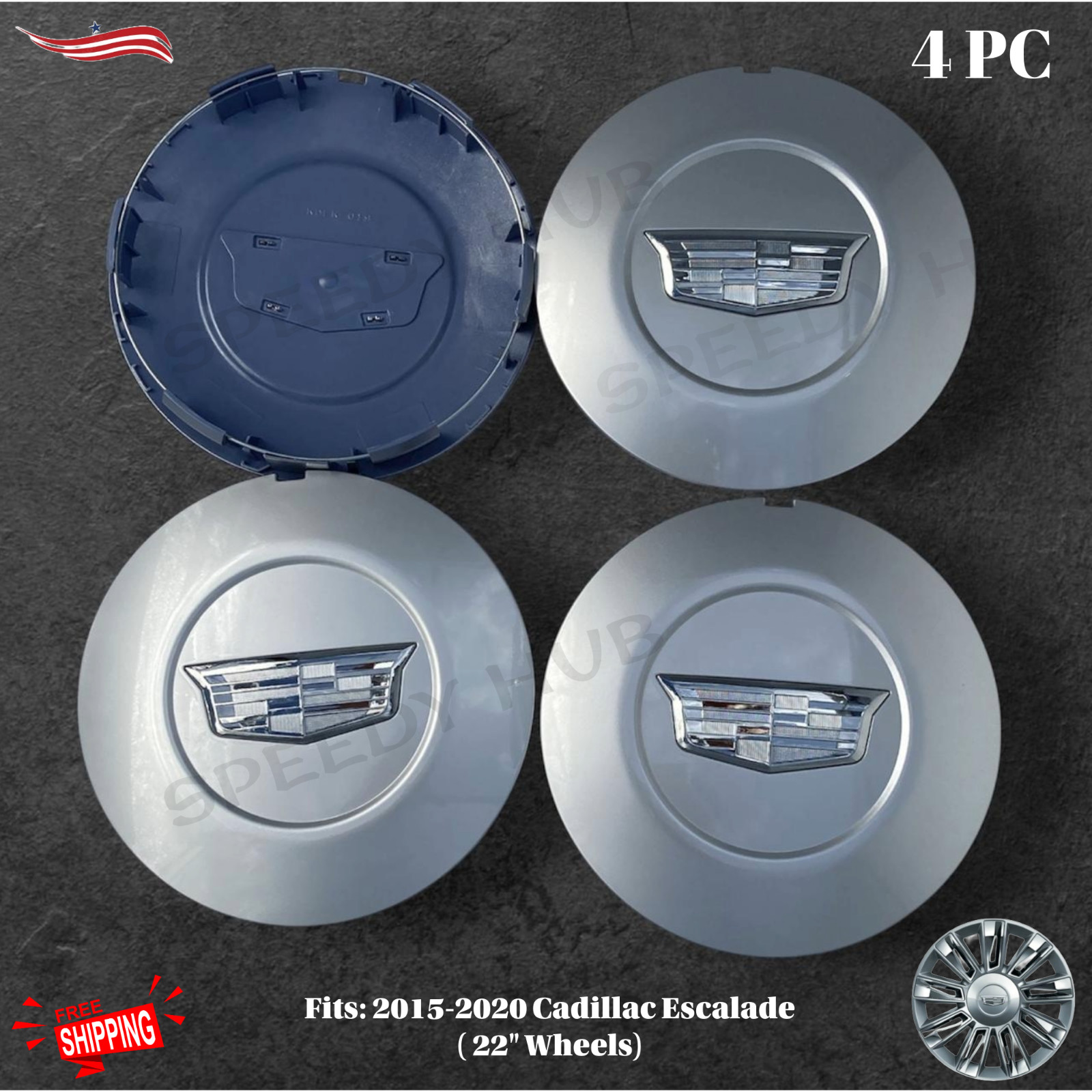 4PC CADILLAC ESCALADE PLATINUM WHEEL CENTER CAP 2015-2020 SILVER FINISH 23432319 4PC CADILLAC ESCALADE PLATINUM WHEEL CENTER CAP 2015-2020 SILVER FINISH 23432319