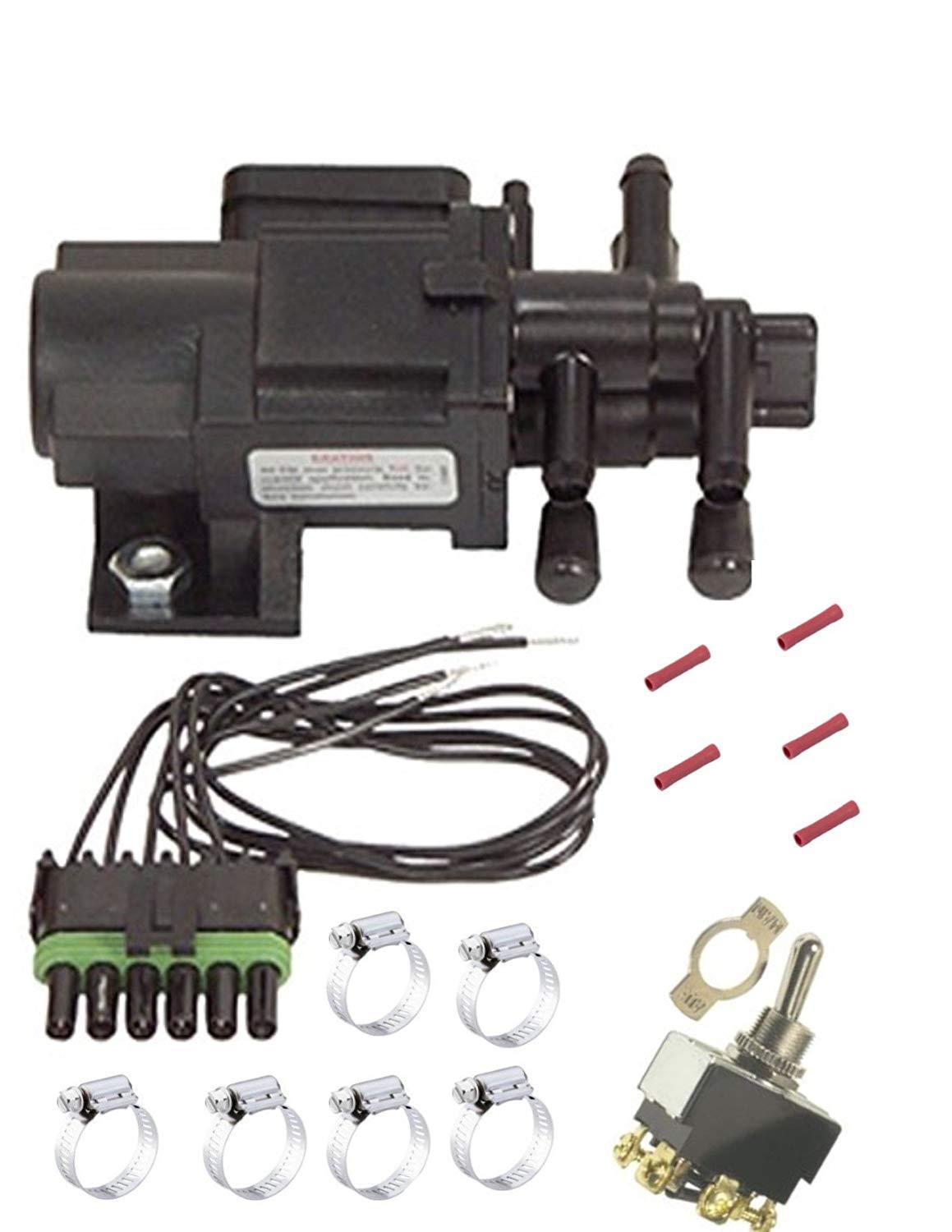 Fuel Diesel Dual Tank 6 PORT Selector VALVE+HARNESS CONNECTOR+SWITCH+CLAMPS 