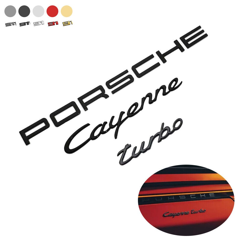 For Porsche Cayenne Turbo Letters Rear Badge Emblem Deck Lid Nameplate e