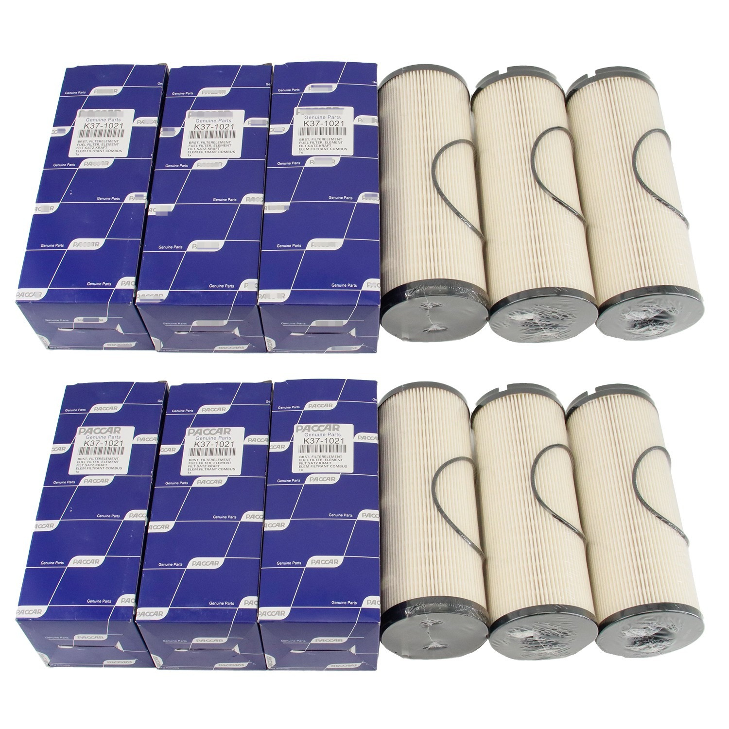 FUEL FILTER ELEMENT PACCAR K37-1021 6PCS BRAND NEW GENUINE ~ 10 MICRONS