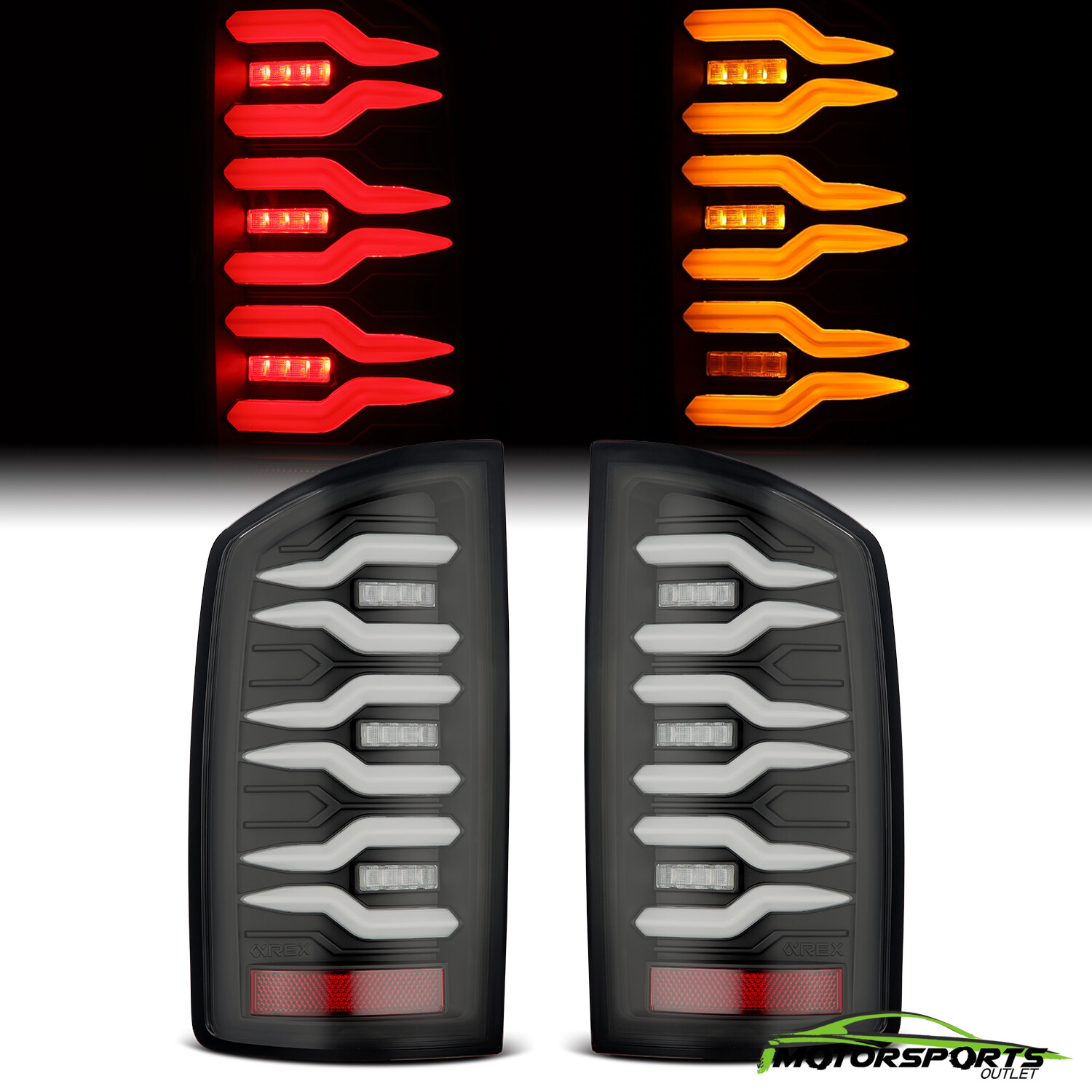 Fit 02-06 Dodge Ram 1500/03-06 Dodge Ram 2500/3500 LED Tail Lights Black