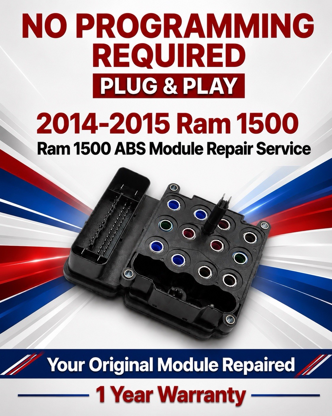 Repair Service 68193650AD 14-15 RAM 1500 ABS EBCM Anti-Lock Brake Control Module