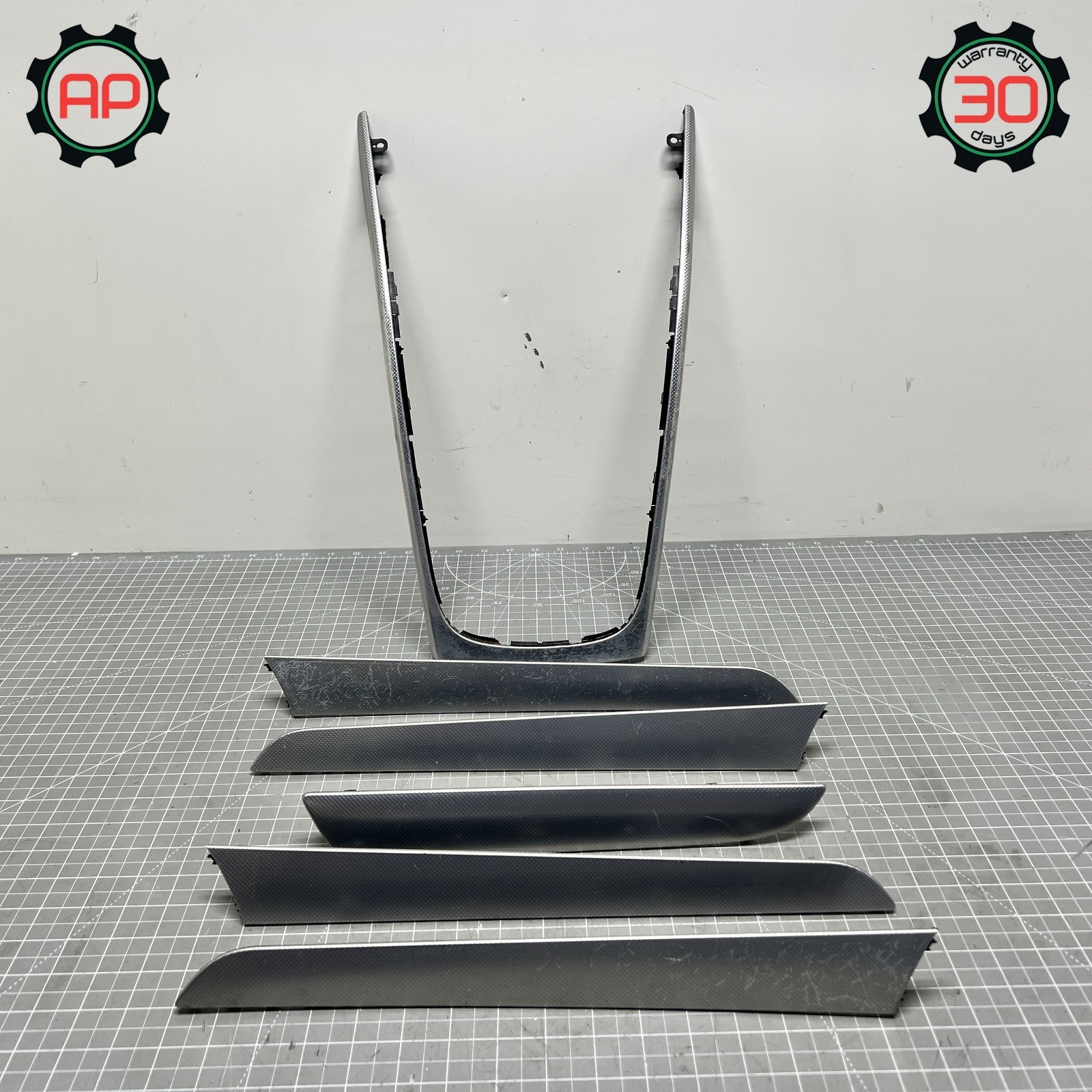 08-15 AUDI A4 S4 INTERIOR ALUMINUM DECORATIVE TRIM INSERTS SET OEM 08-15 AUDI A4 S4 INTERIOR ALUMINUM DECORATIVE TRIM INSERTS SET OEM