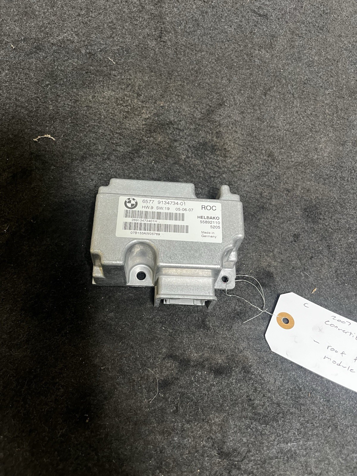 2007-2013 Bmw E93 328i 335i M3 Convertible Rollover Control Module Oem 