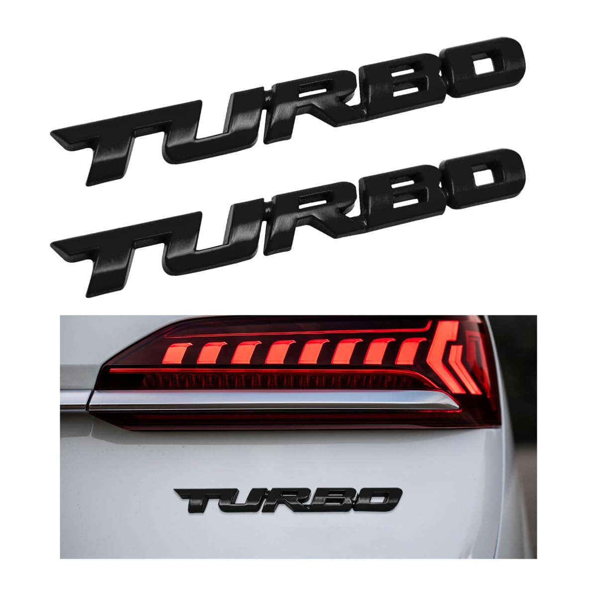 Yourkar 2PCS Turbo Car Emblem Decal, 3D Metal Badge for Black, Yourkar 2PCS Turbo Car Emblem Decal, 3D Metal Badge for Black,