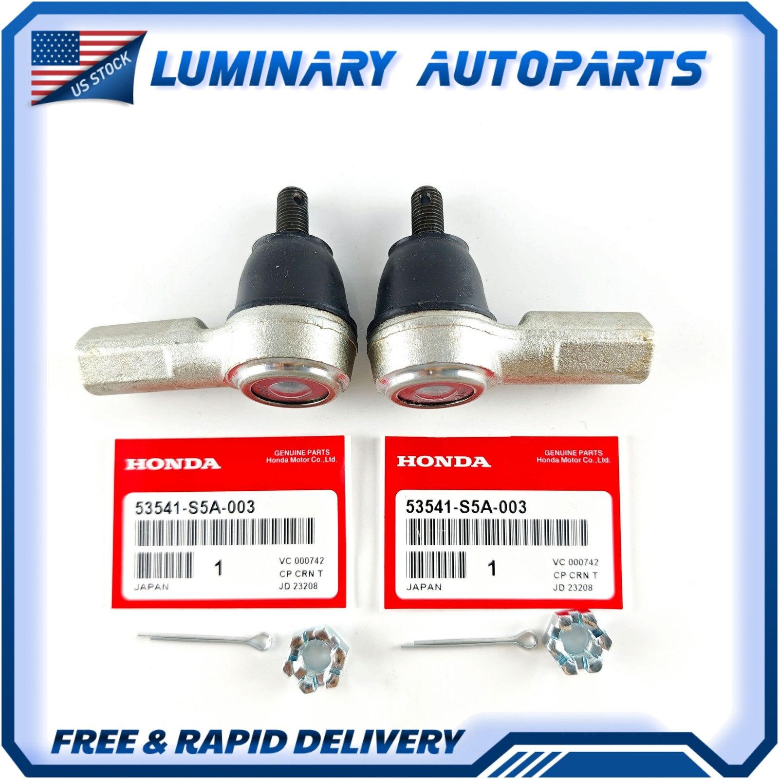 OEM  Front Outer Tie Rod Ends Fits 53541‑S5A‑003 For Honda Civic CR‑V 2001‑2006