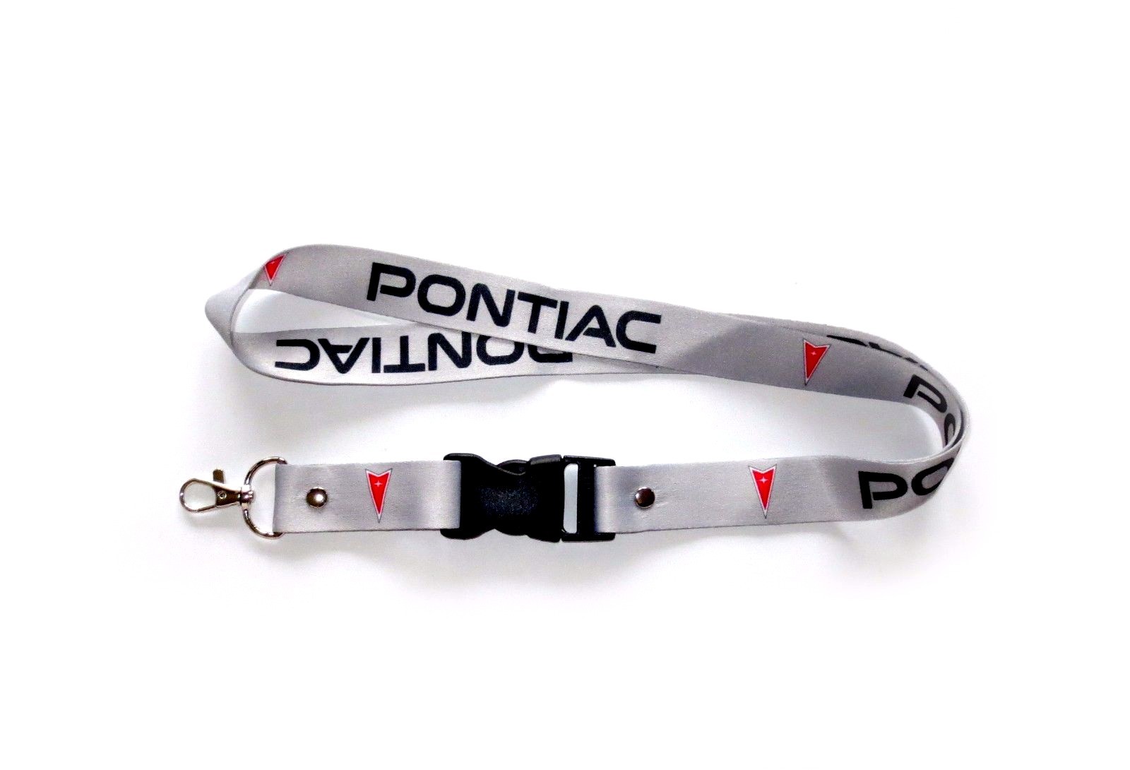 PONTIAC Lanyards 22 inch x 1 inch KeyChain ID Badge Cardholder Light Gray