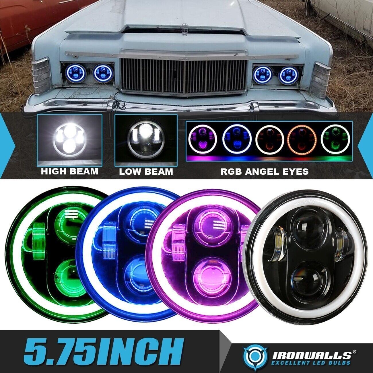 For 58-79 Lincoln Continental 4PCS 5.75\