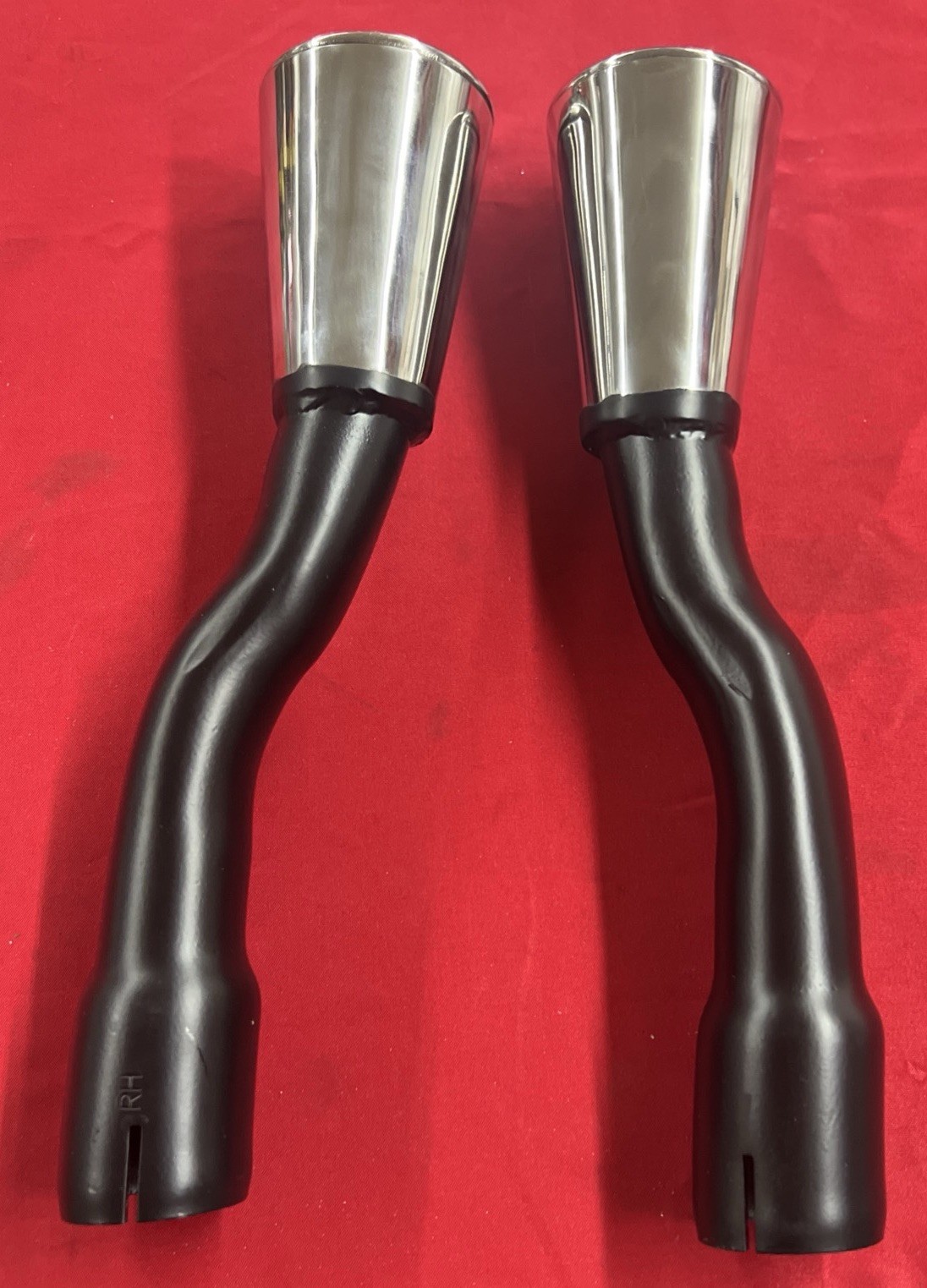 Scott Drake C5ZZ-5255-PRO Trumpet Exhaust Tips For 65-66 Mustang 2” Inlet Scott Drake C5ZZ-5255-PRO Trumpet Exhaust Tips For 65-66 Mustang 2” Inlet