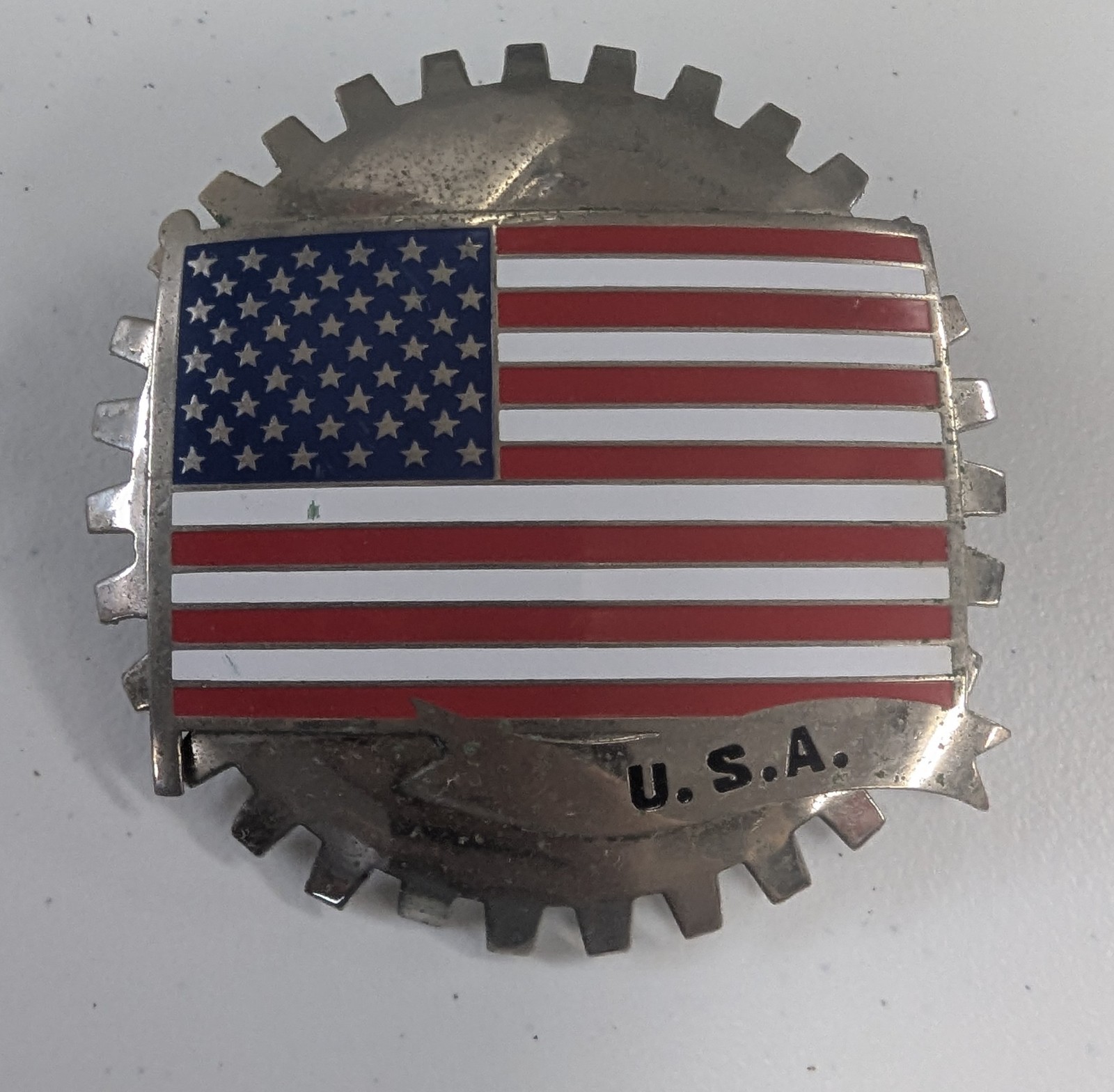 American Flag (USA) automobile Grille badge Used Nice American Flag (USA) automobile Grille badge Used Nice