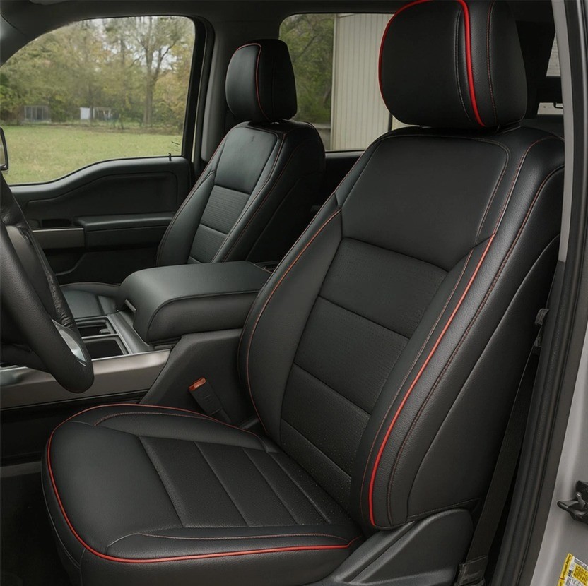 Fits 2009-2022 Ford F150 Crew Cab Leather Car Seat Covers Full Set Front & Rear