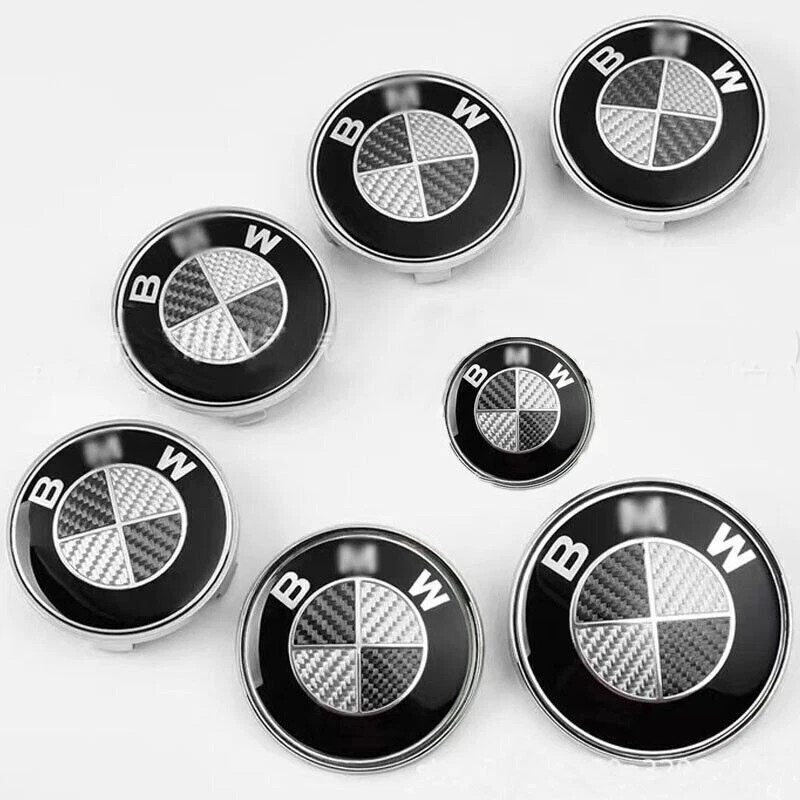 7PCS 82mm/74mm/45mm/68mm For BMW Front Rear Wheel Emblem Centre Caps Badges US/