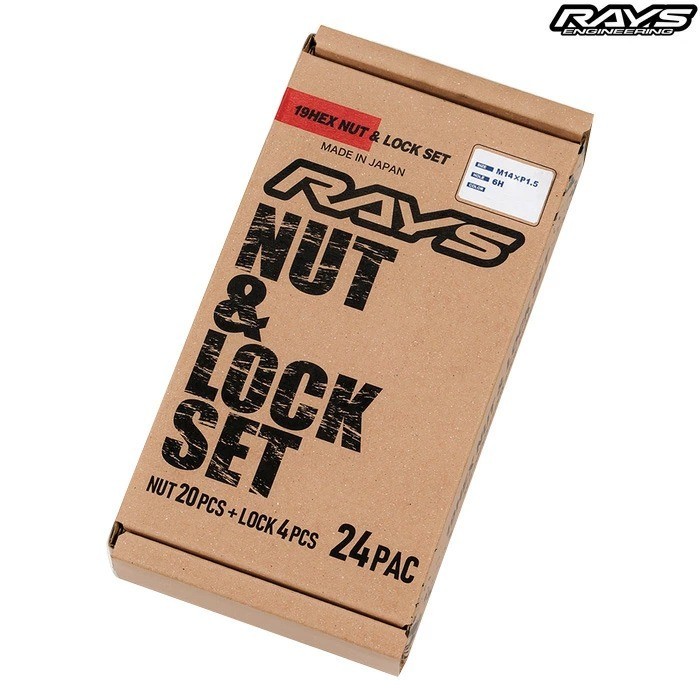 [Set of 24] RAYS L33 Lug & Lock Nut M14 x 1.5 19HEX Black 6H Duralumin Jp New