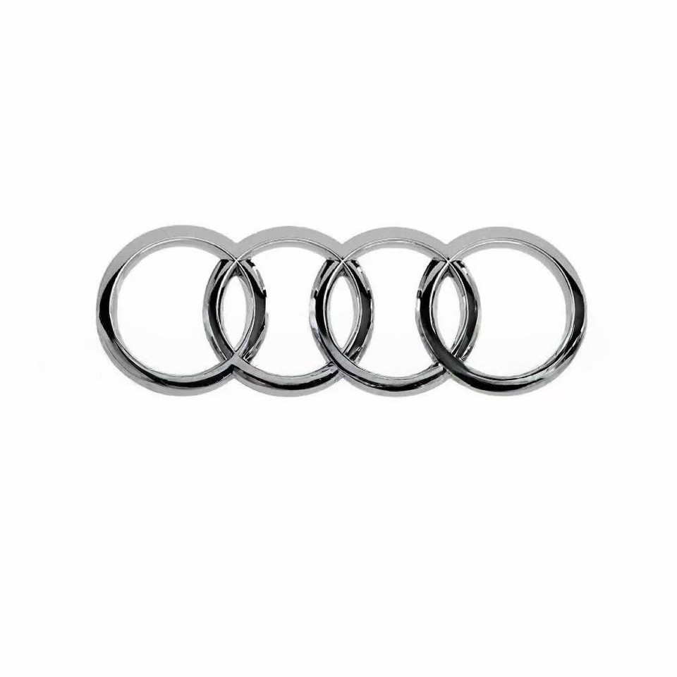 Genuine Gloss Black Chrome Silver Rings Emblem Badge Audi A4 S4 RS3 SQ3 Q5 RSQ5