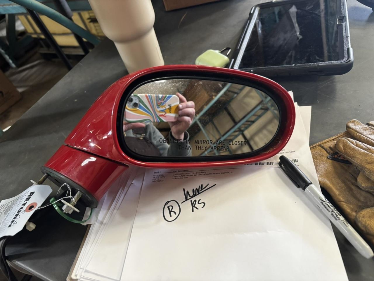 Passenger Side View Mirror Power DD0 Opt U2K Fits 06-13 CORVETTE 1965370