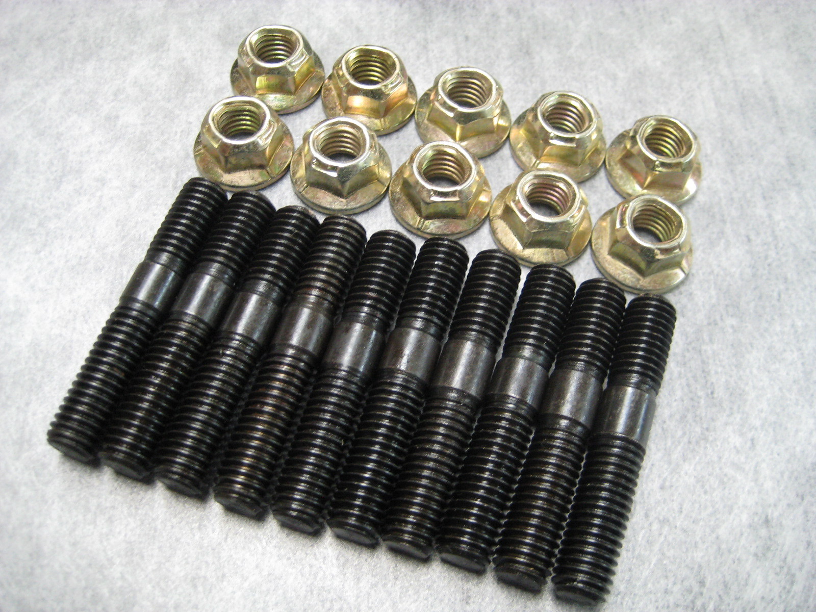 8mm Exhaust Manifold Studs & Lock Nuts M8x1.25 - Pack of 10 - Ships Fast