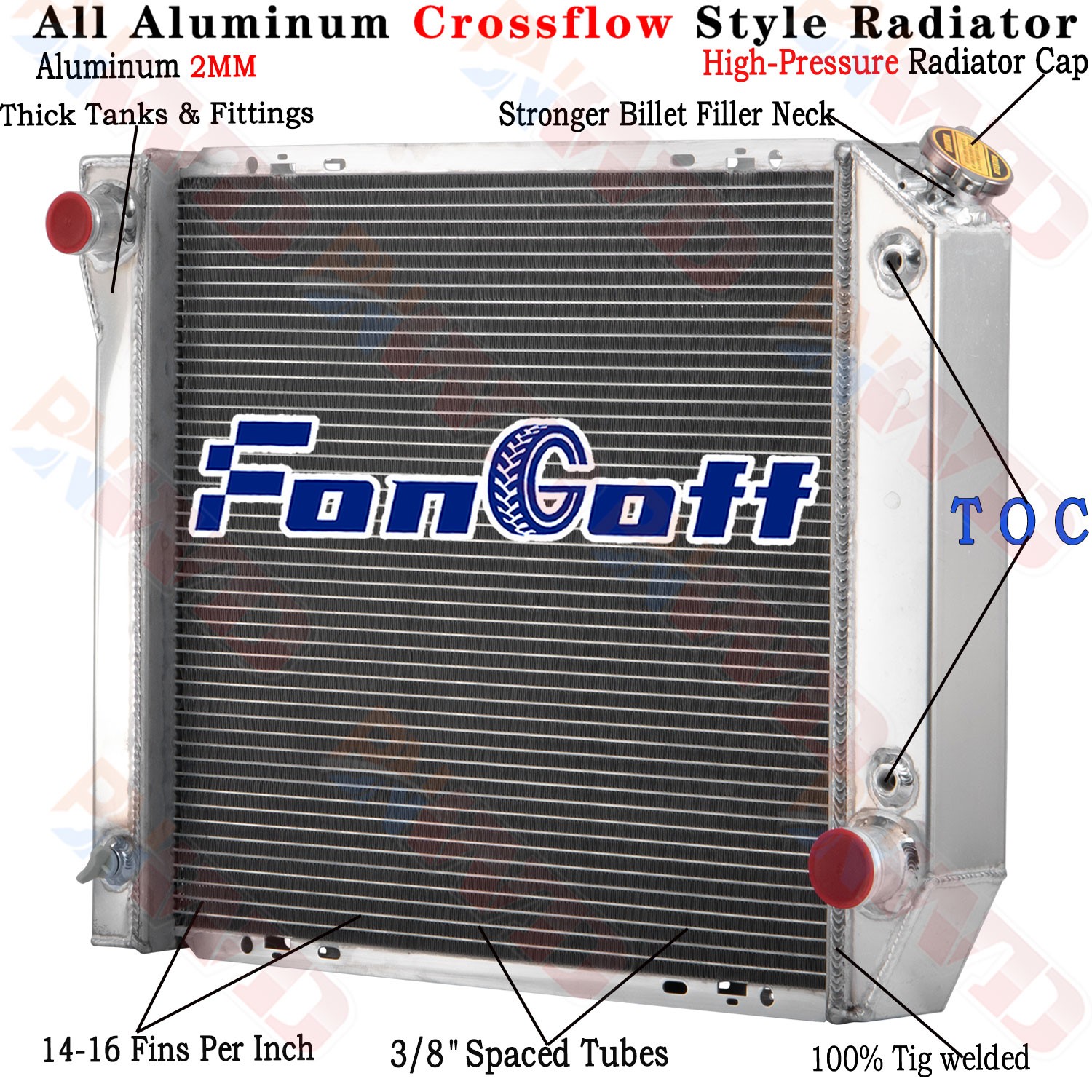 4 Rows Radiator For 1980-1984 Ford Bronco F-150 F250 F350/1980-1983 81 F100 4.9L