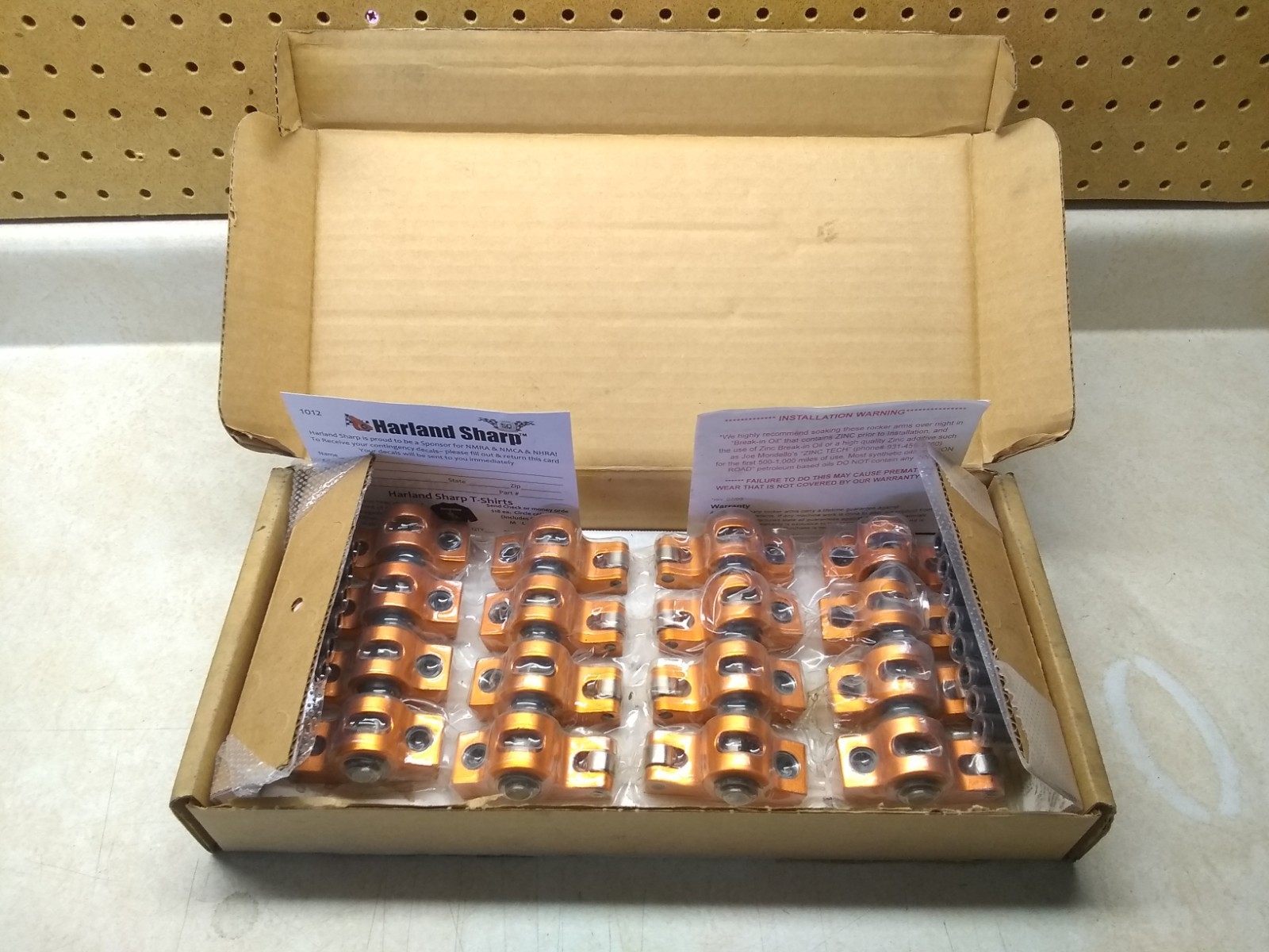 New Harland Sharp Aluminum Roller Rockers 1.6:1 Ratio # S1002, SBC, Made In USA New Harland Sharp Aluminum Roller Rockers 1.6:1 Ratio # S1002, SBC, Made In USA