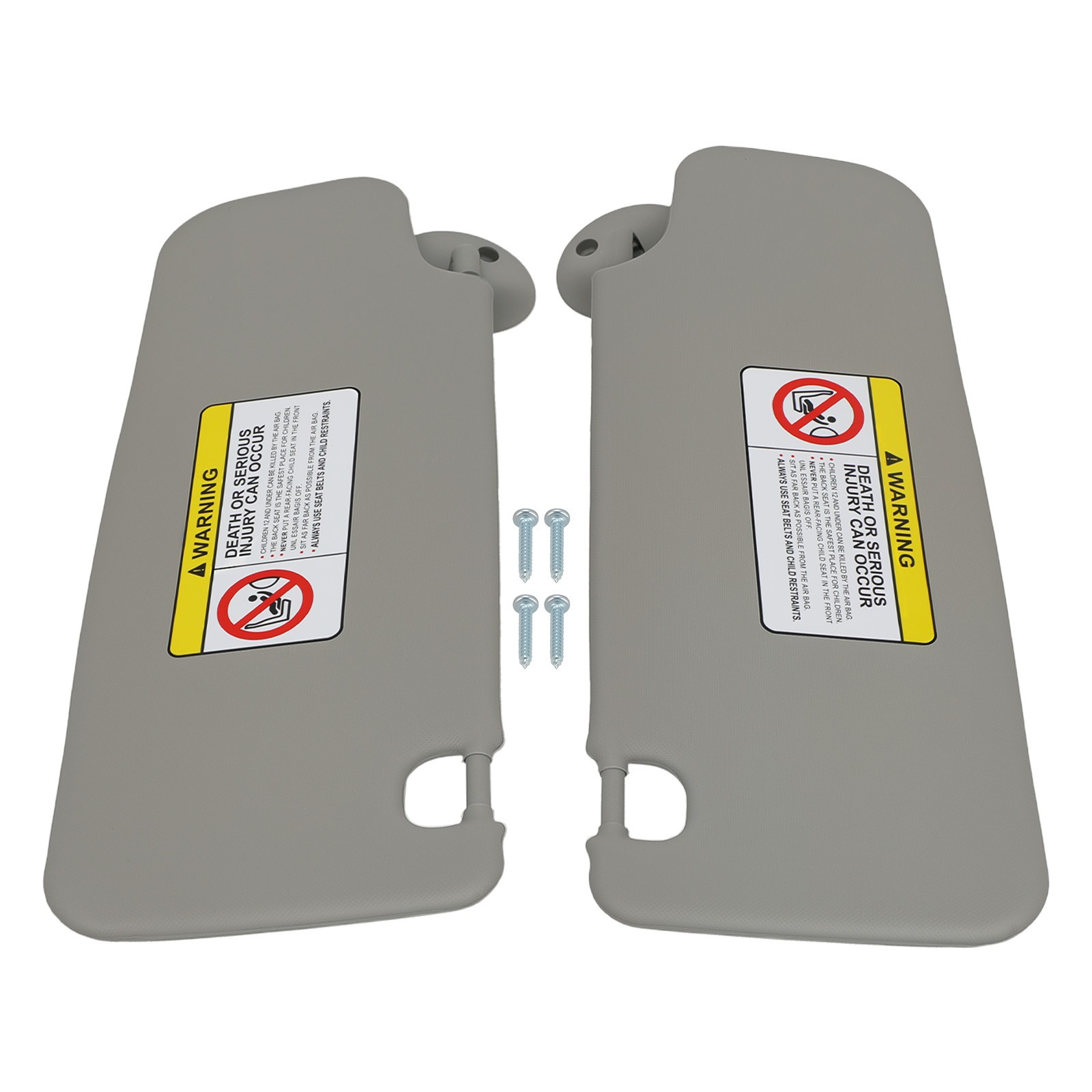 Front Left Right Gray Sun Visor with Mirror Plastic PVC Universal 1902169
