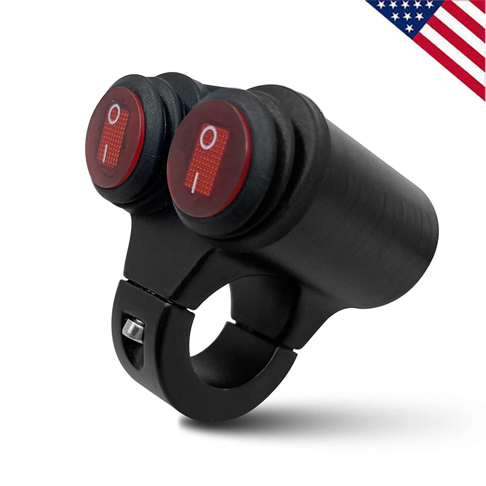 7/8 22mm Motorcycle Handlebar Switch Headlight Fog Light Dual ON OFF 12V ATV