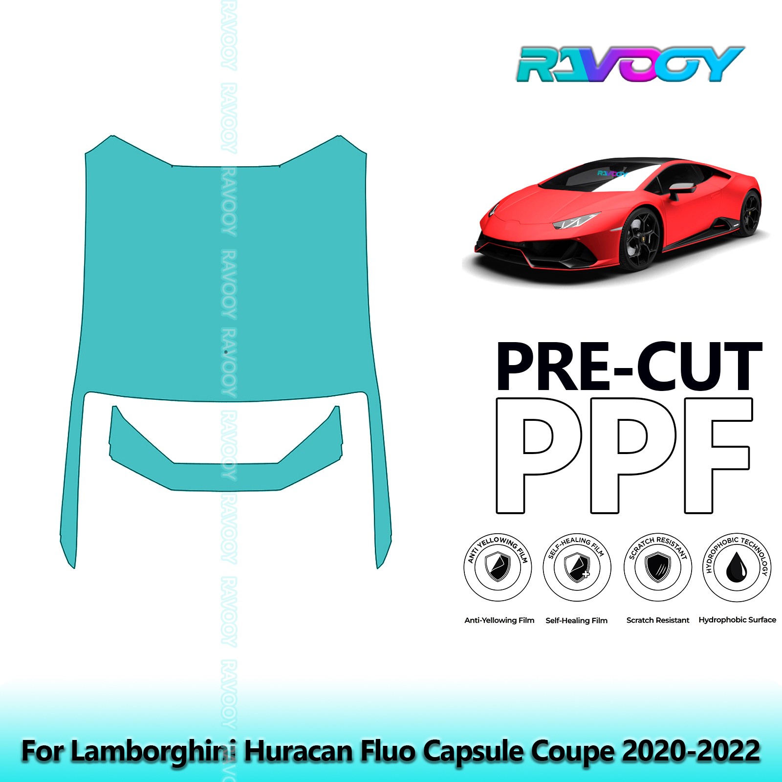  Paint Protection PPF Kit For Lamborghini Huracan Fluo Capsule Coupe 2020-2022