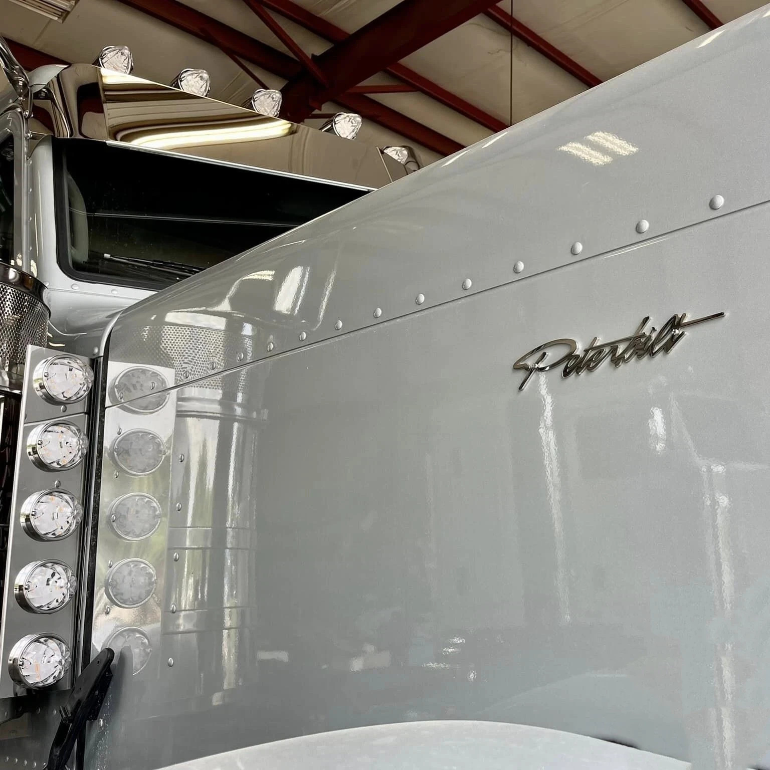Stainless Peterbilt Emblem logos side, front of hood (Sold by the Piece) nu-1054