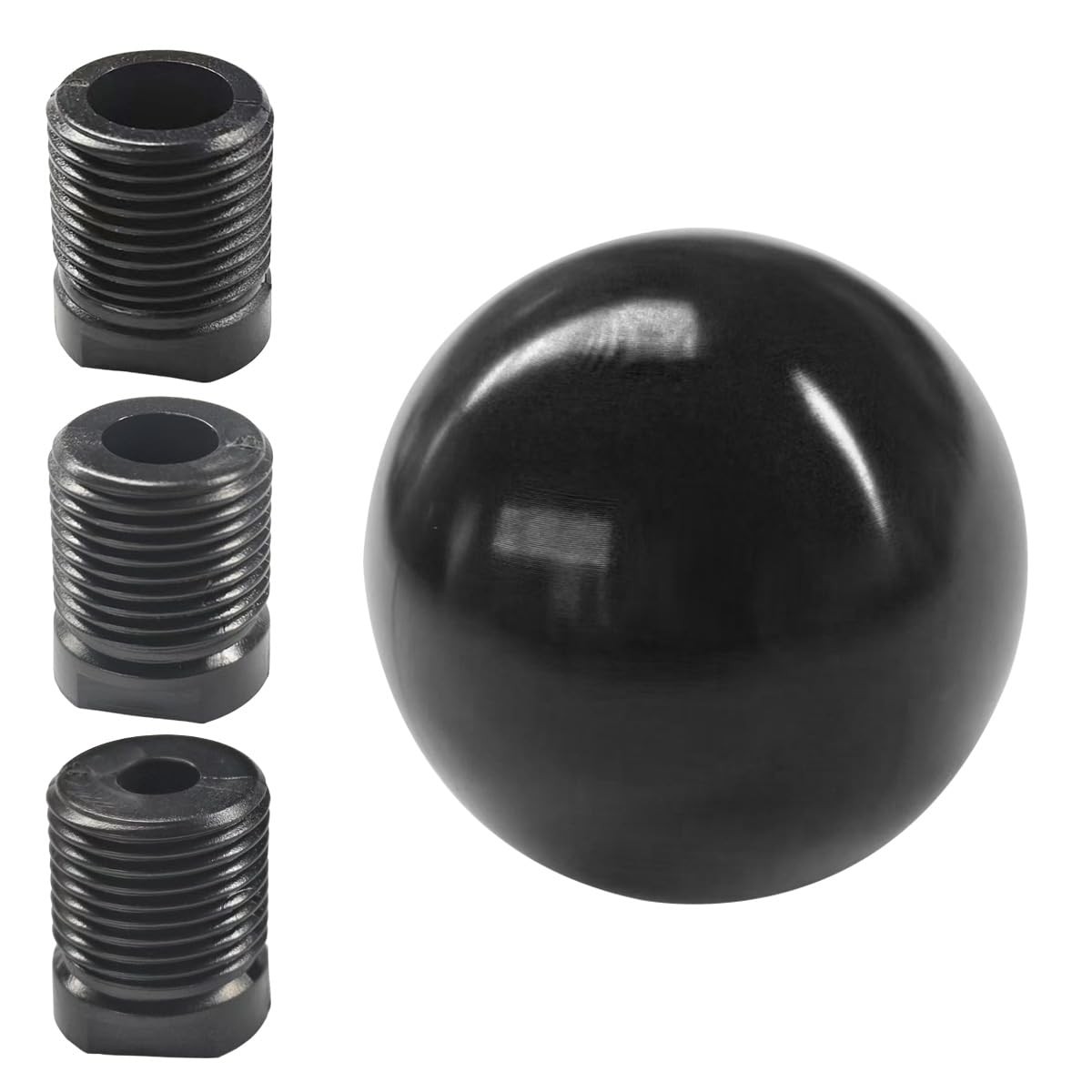 UHANBUT Car Round Ball Gear Shift Knob with 3 1.95 x 1.81 inch, Black