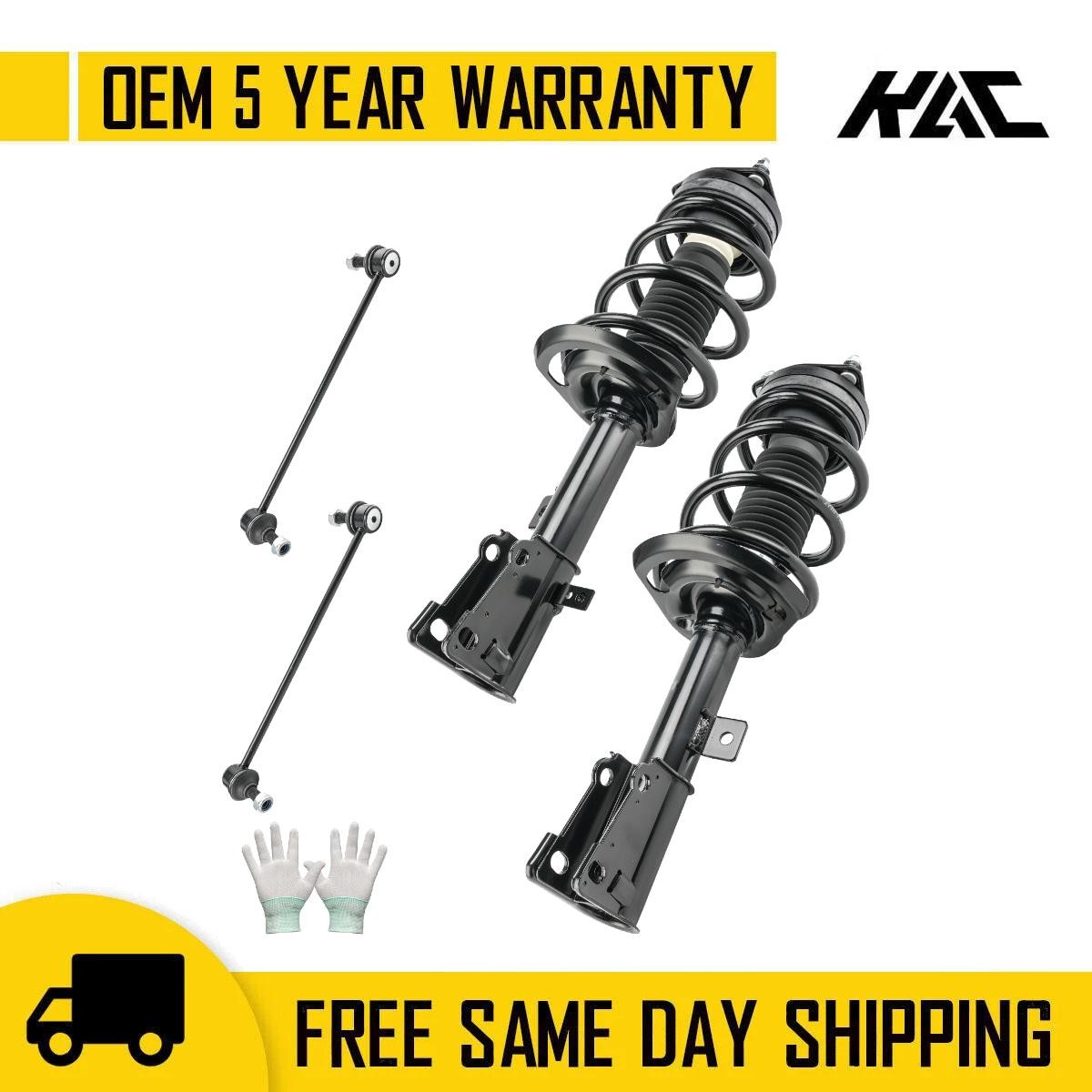 2x Front Complete Strut Assembly & 2x Sway Bar Link Kits For 11-13 200 3.6L