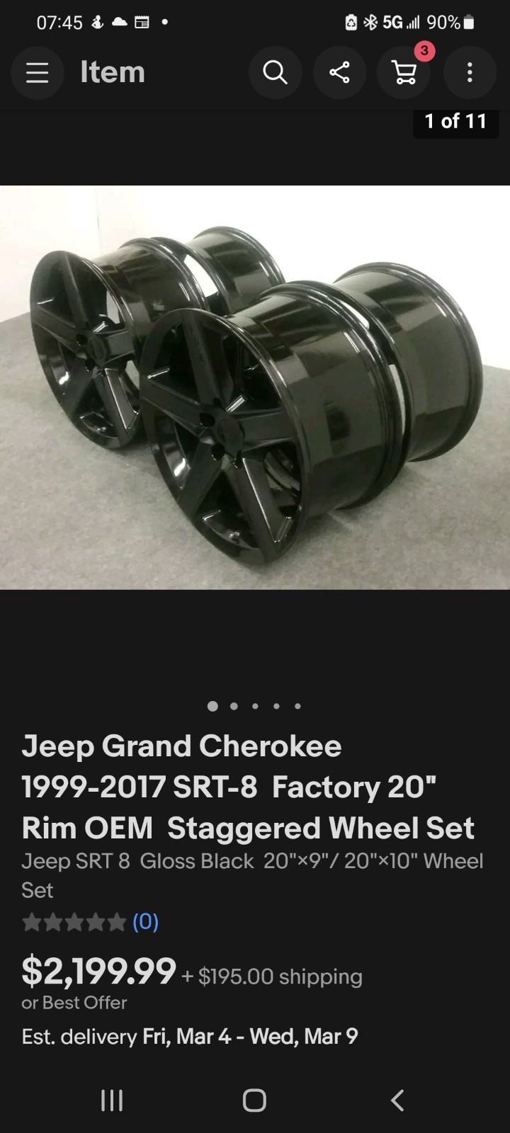 2006 2007 2008 2009 2010 WK1 SRT8 jeep OEM factory wheels