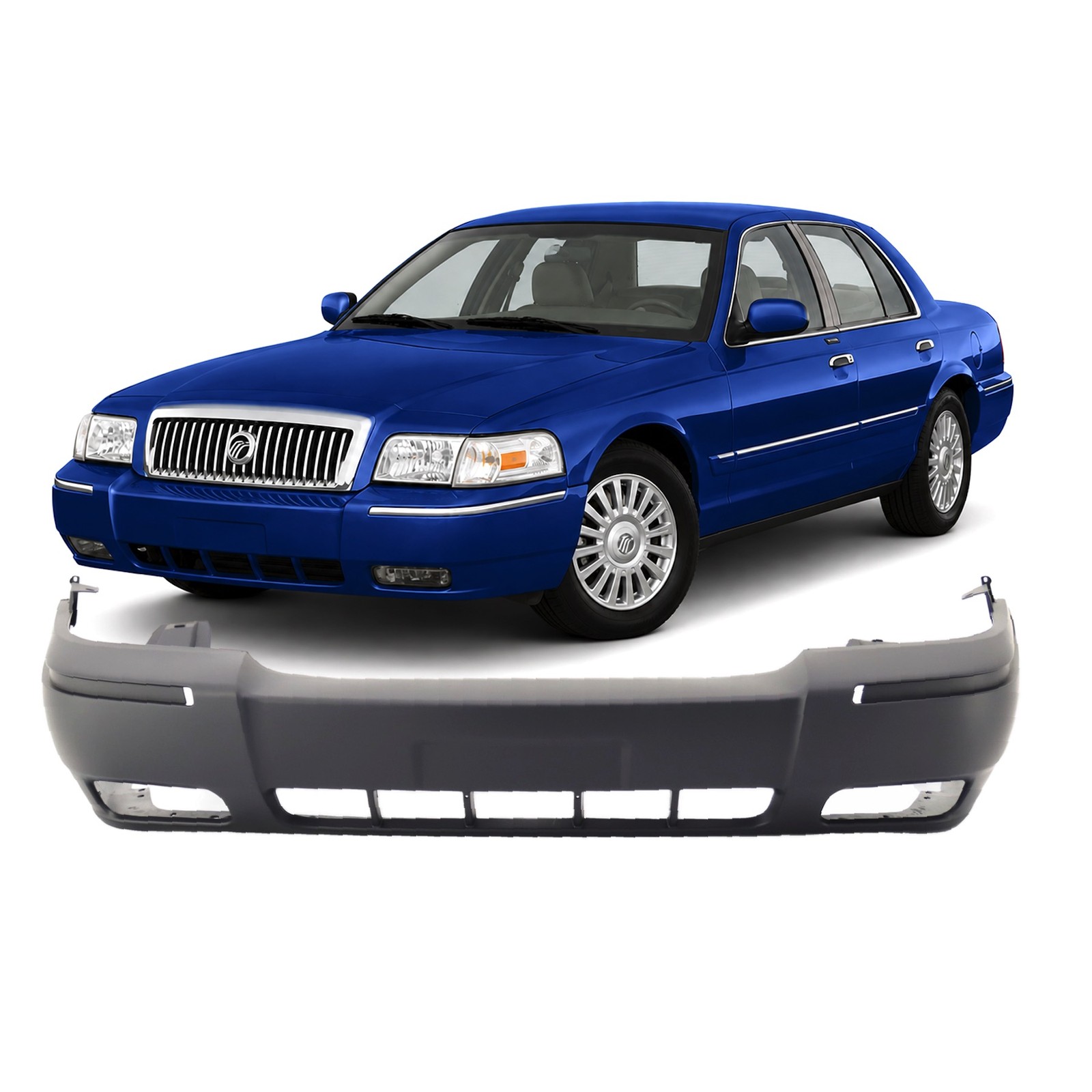 Bumper Cover For 2006-2011 Mercury Grand Marquis W/fog lamp holes Front Primed