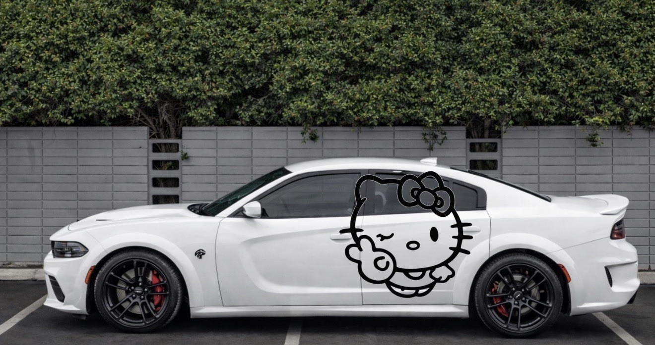 2x Large Hello Kitty Peace Sign Decals 2x Large Hello Kitty Peace Sign Decals