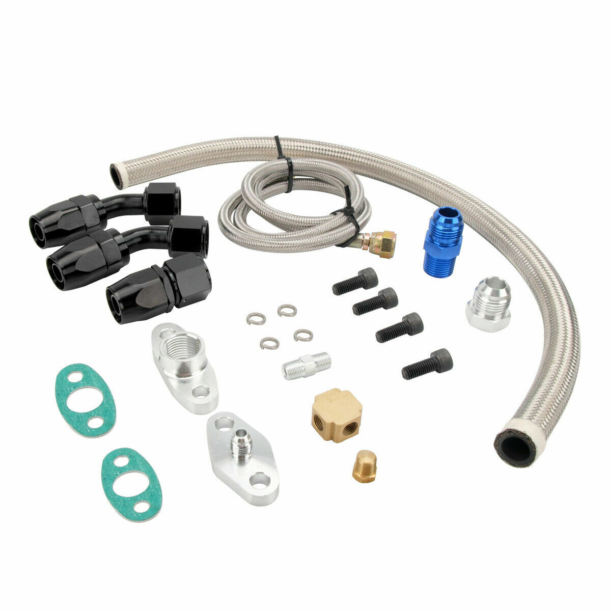 Oil Feed Oil Return Drain Line Hose Kit On T3 T4 T70 T66 T04E Turbo Turbocharger Oil Feed Oil Return Drain Line Hose Kit On T3 T4 T70 T66 T04E Turbo Turbocharger