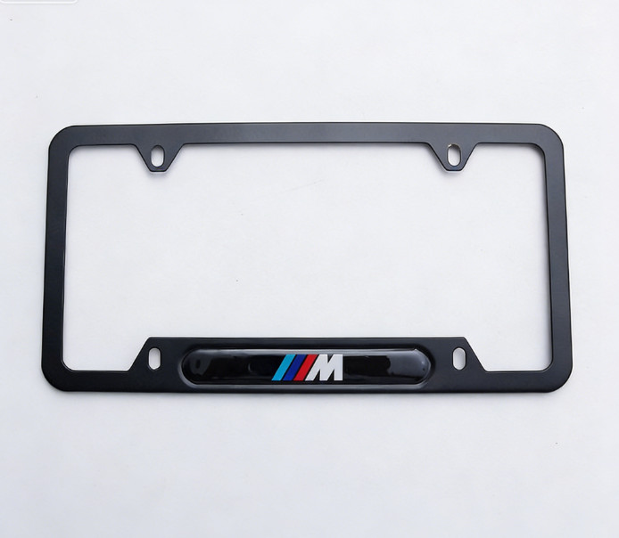 OEM M Black Stainless Steel L-o-g-o License Plate Frame SINGLE 82120010404/