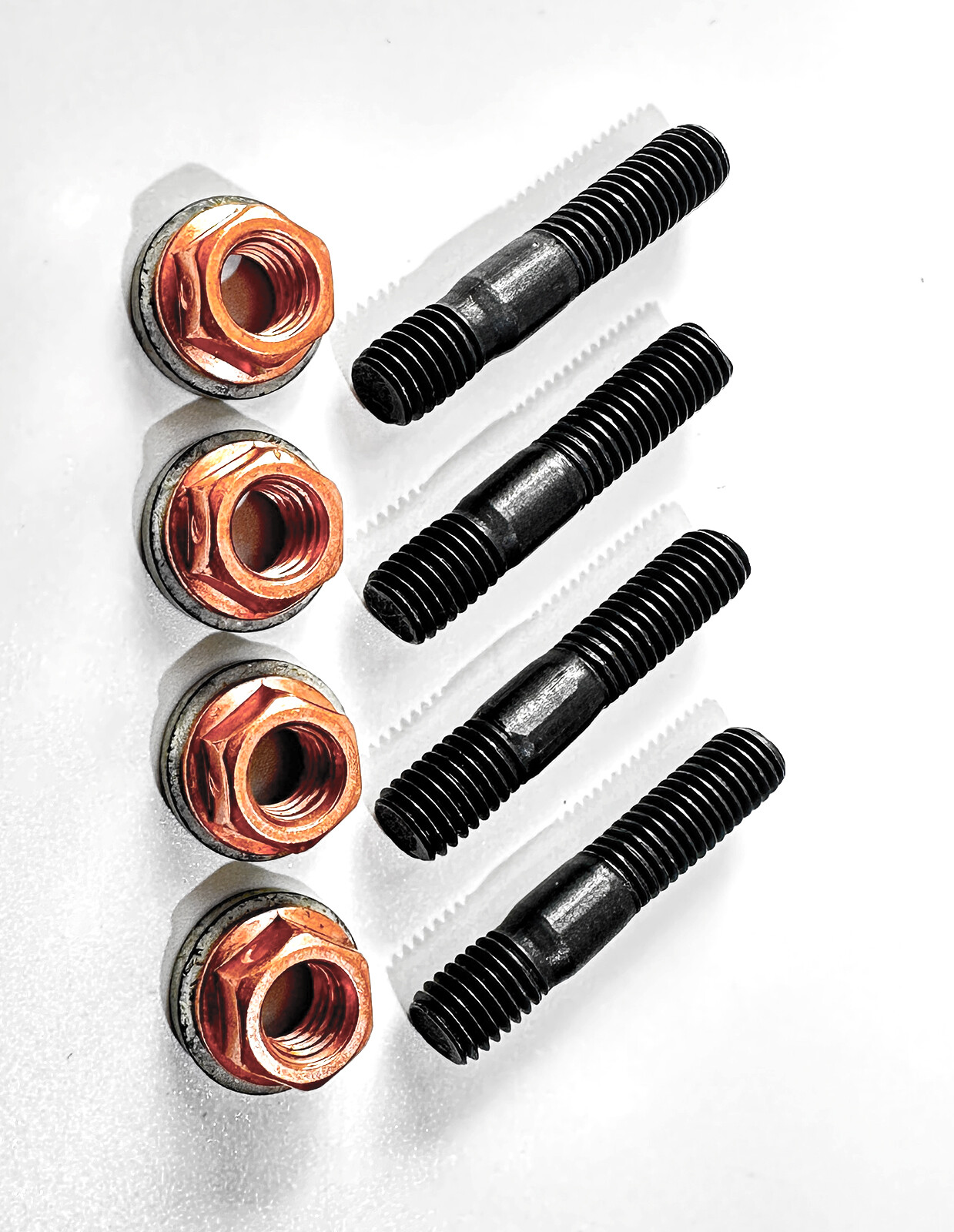 M8x1.25 8mm High Tensile Exhaust Manifold Stud Set of 4 Studs & 4 Lock Nuts