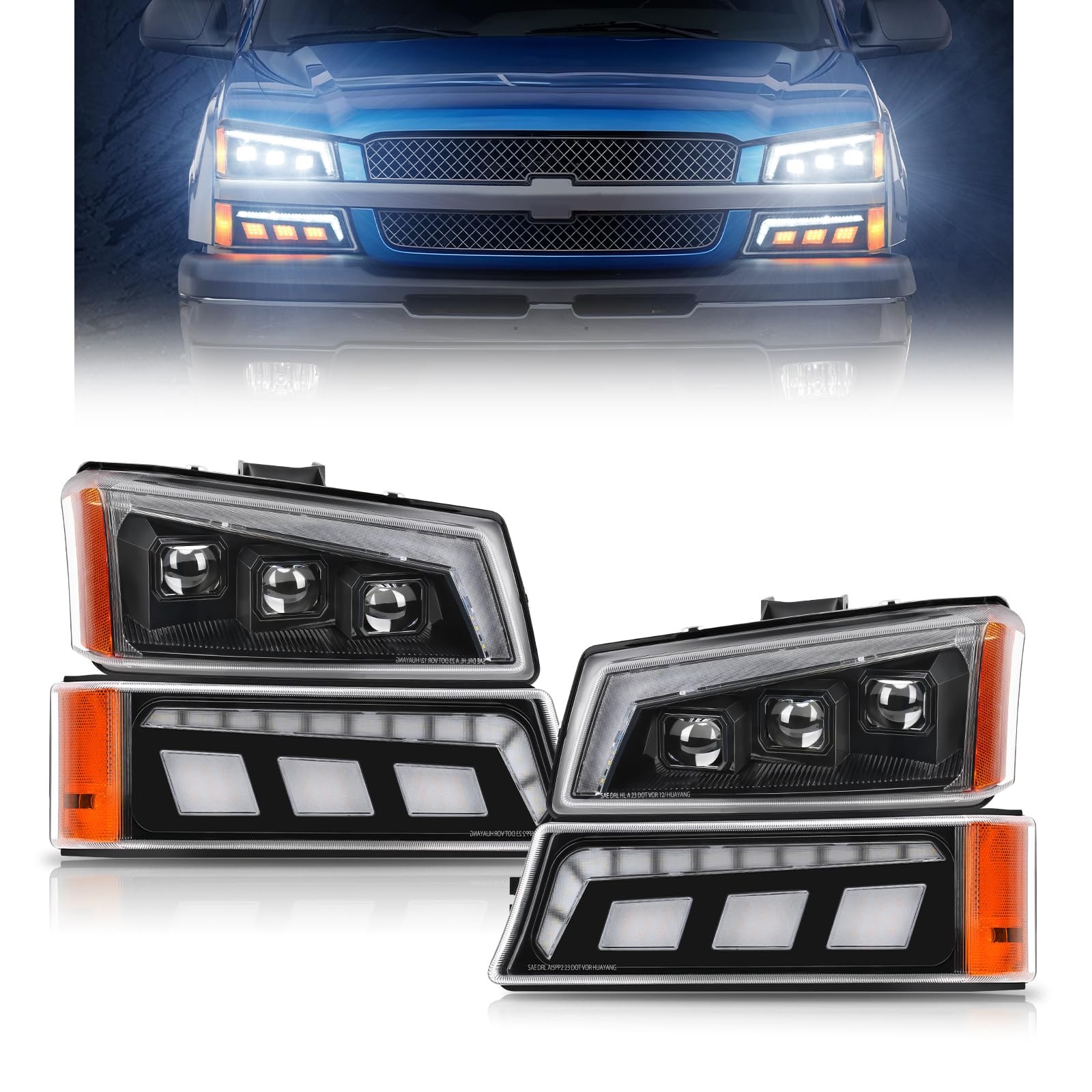 SUPAREE 03-06 For Chevrolet Silverado 1500 2500HD 3500 LED Headlights Assembly SUPAREE 03-06 For Chevrolet Silverado 1500 2500HD 3500 LED Headlights Assembly
