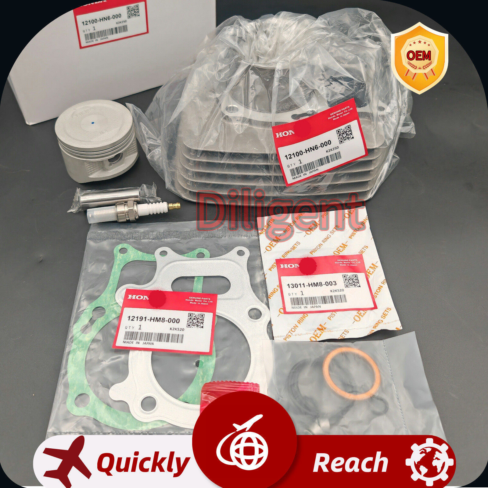 FOR 02-19 HONDA TRX250 RECON TOP END REBUILD KIT CYLINDER PISTON AND GASKET SET