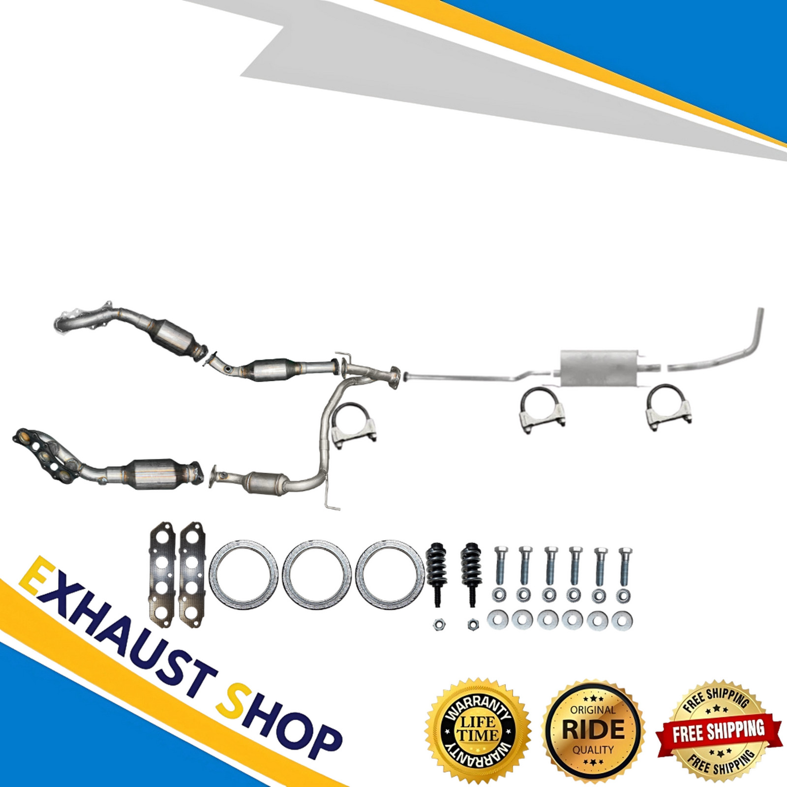 Full Exhaust System For 05 06 07 08 09 10 11 Toyota Tacoma 4.0L 4.W.D. 140.9\