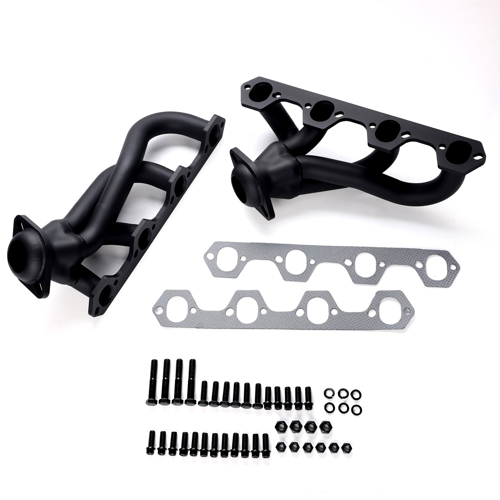 For 87-95 Ford Bronco 1.5 Inch Mild Steel Black Finish Shorty Exhaust Header Kit For 87-95 Ford Bronco 1.5 Inch Mild Steel Black Finish Shorty Exhaust Header Kit