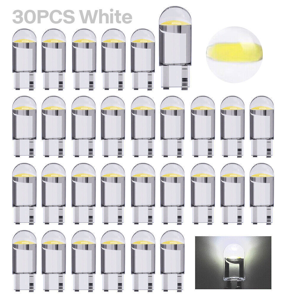 30x White LED License Plate Interior Light Bulb Super T10 194 168 W5W 2825 6000K