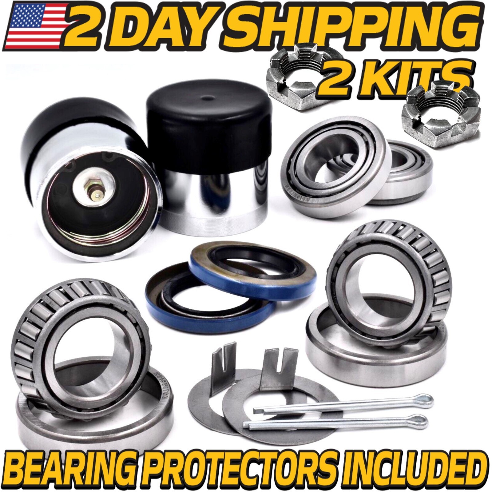 (2 Kits) Trailer Bearing Rebuild Kit: 1