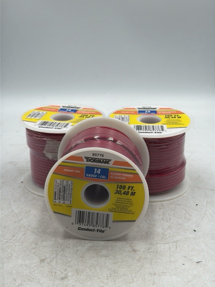 DORMAN Conduct-Tite 85776 14 Gauge Primary Wire 100 Ft Set Of 3 NEW