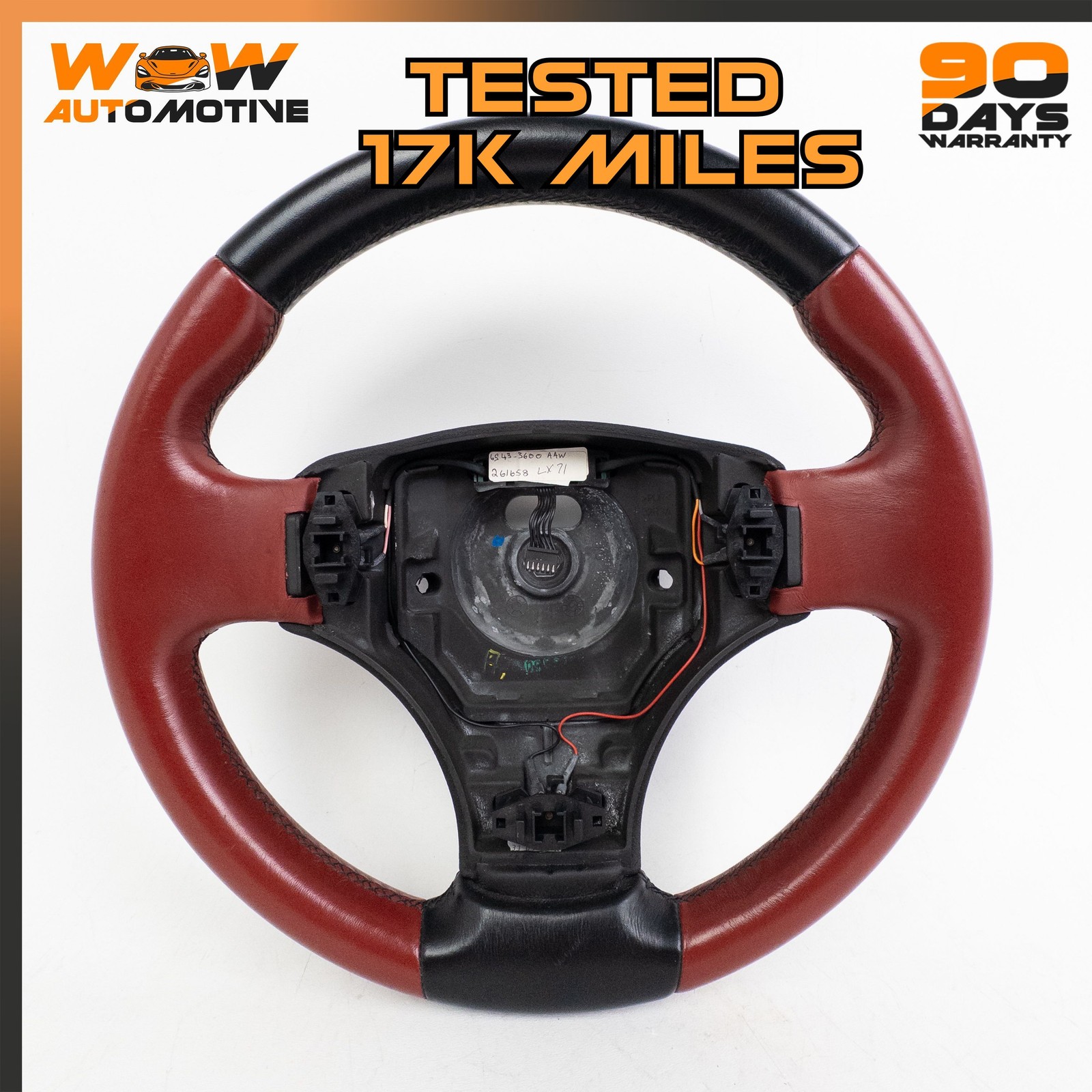 06-16 ASTON MARTIN V8 VANTAGE STEERING WHEEL RED BLACK 6G433600AAW OEM  
