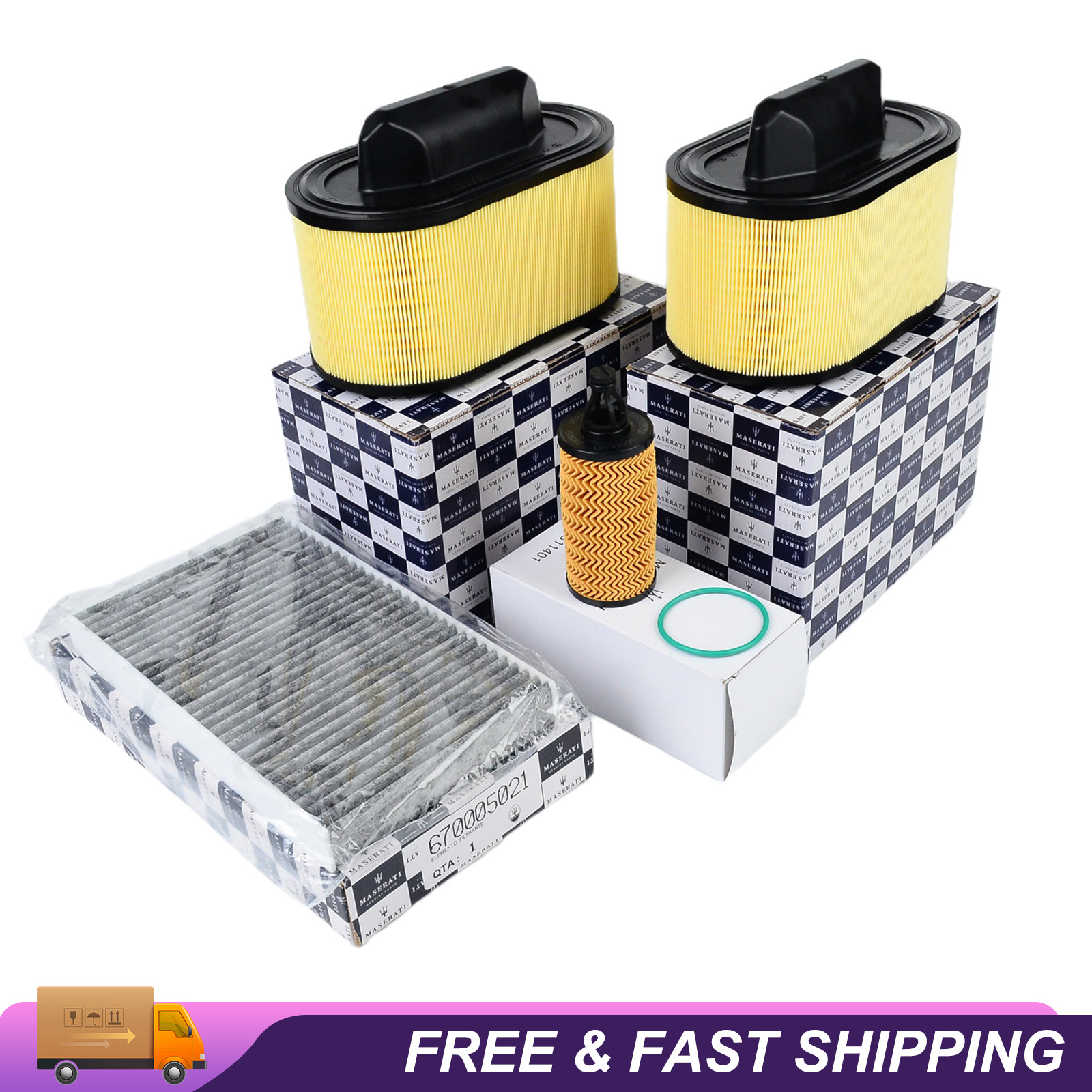 Genuine Oil & Air & AC Filters for Maserati V6 Gas Ghibli Quattroporte & Levante